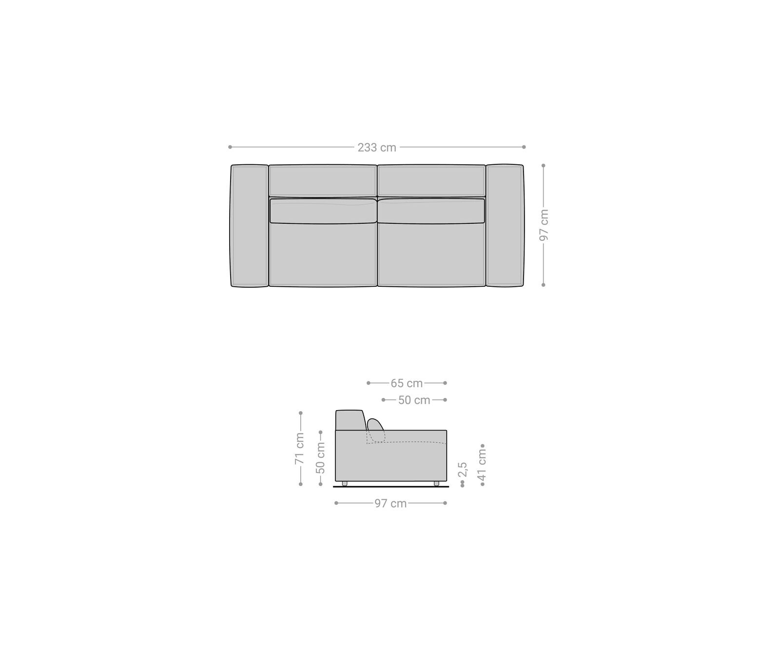 Голям диван L 260x110 cm Микрофибър КакиКафяв Sirpio L 7