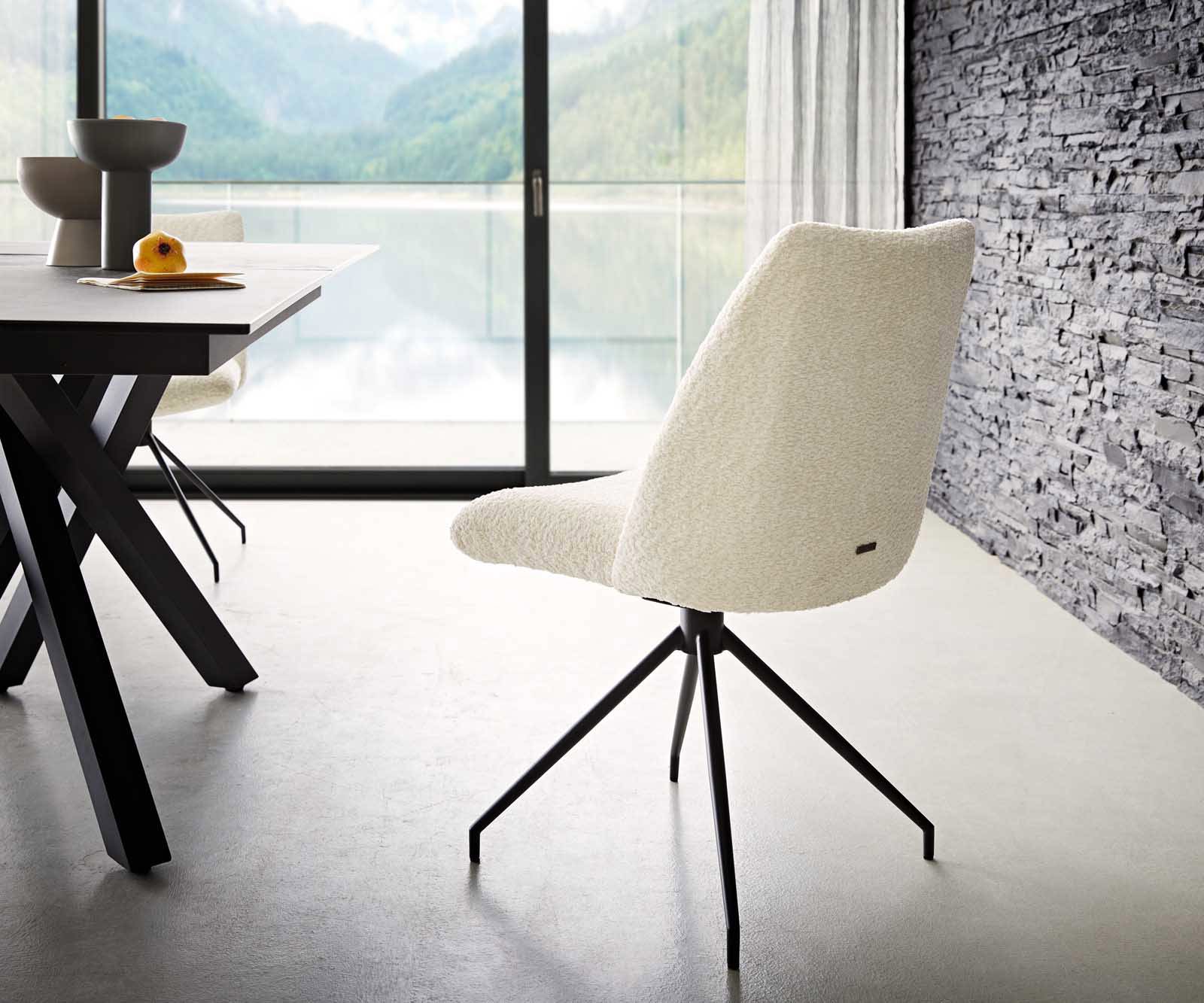 Врътящ се стол Букле Бял Конус крак кръгъл Черен 180° въртящ се Покет пружина Elso-Flex 4 Врътящ се стол Букле Бял Конус крак кръгъл Черен 180° въртящ се Покет пружина Elso-Flex 4