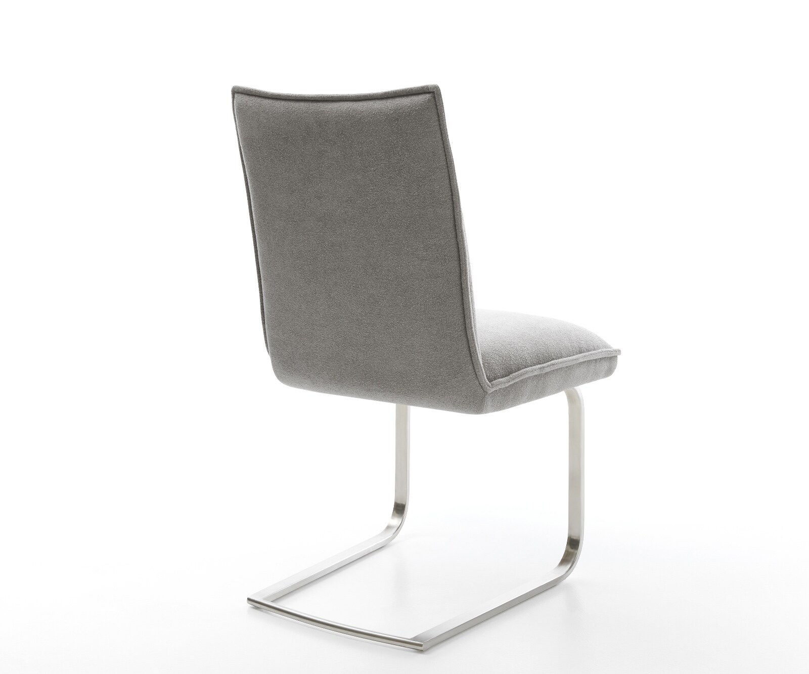 Конзолен стол Lelio-Flex текстурирана тъкан меко сиво конзолен стол плосък неръждаема стомана джоб пружина сърцевина 5