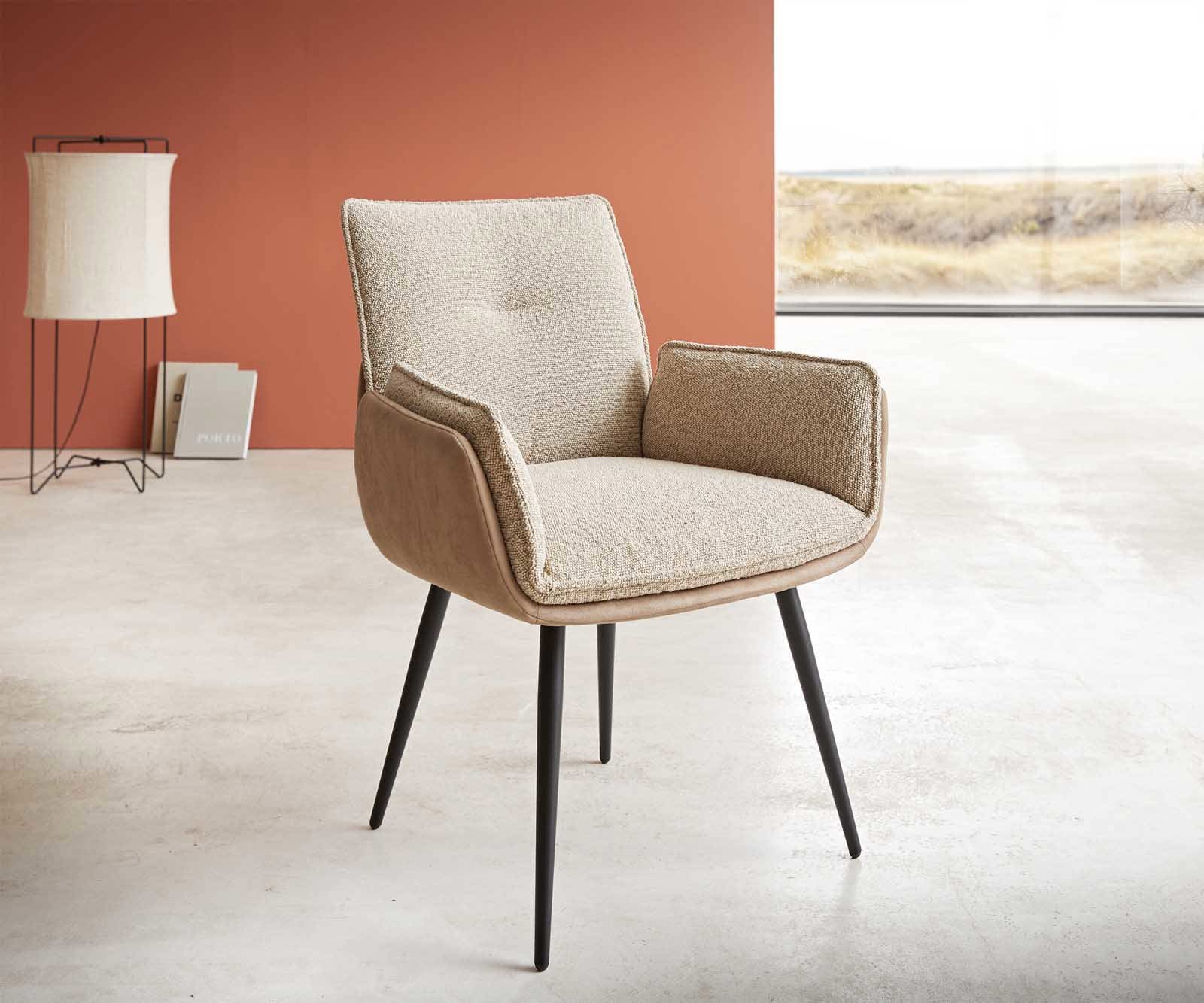 Трапезен стол Nela-Flex материал микс крака черни Трапезен стол Nela-Flex материал микс крака черни