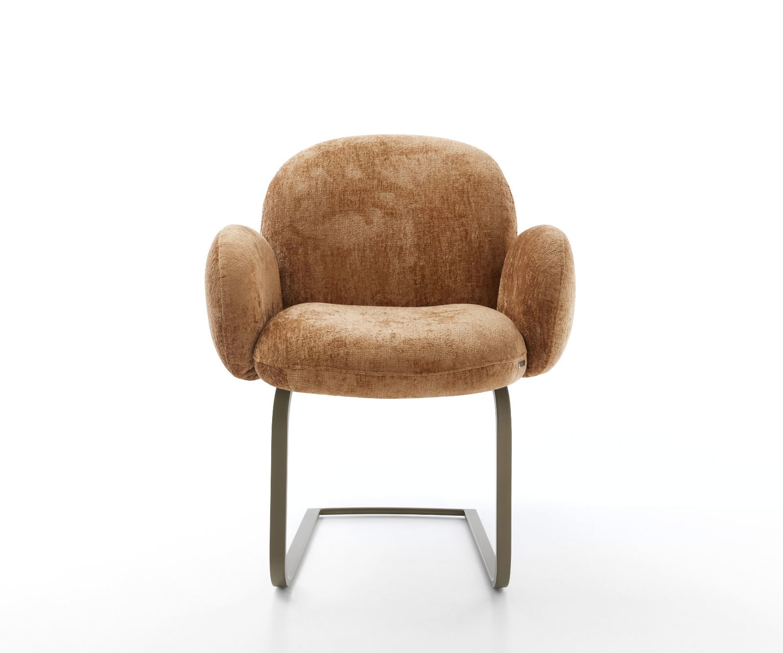 Люлеещ стол с подлакътници Шенил Ръжда Конзолен крак плосък  Титан Покет пружина Nube-Flex 2