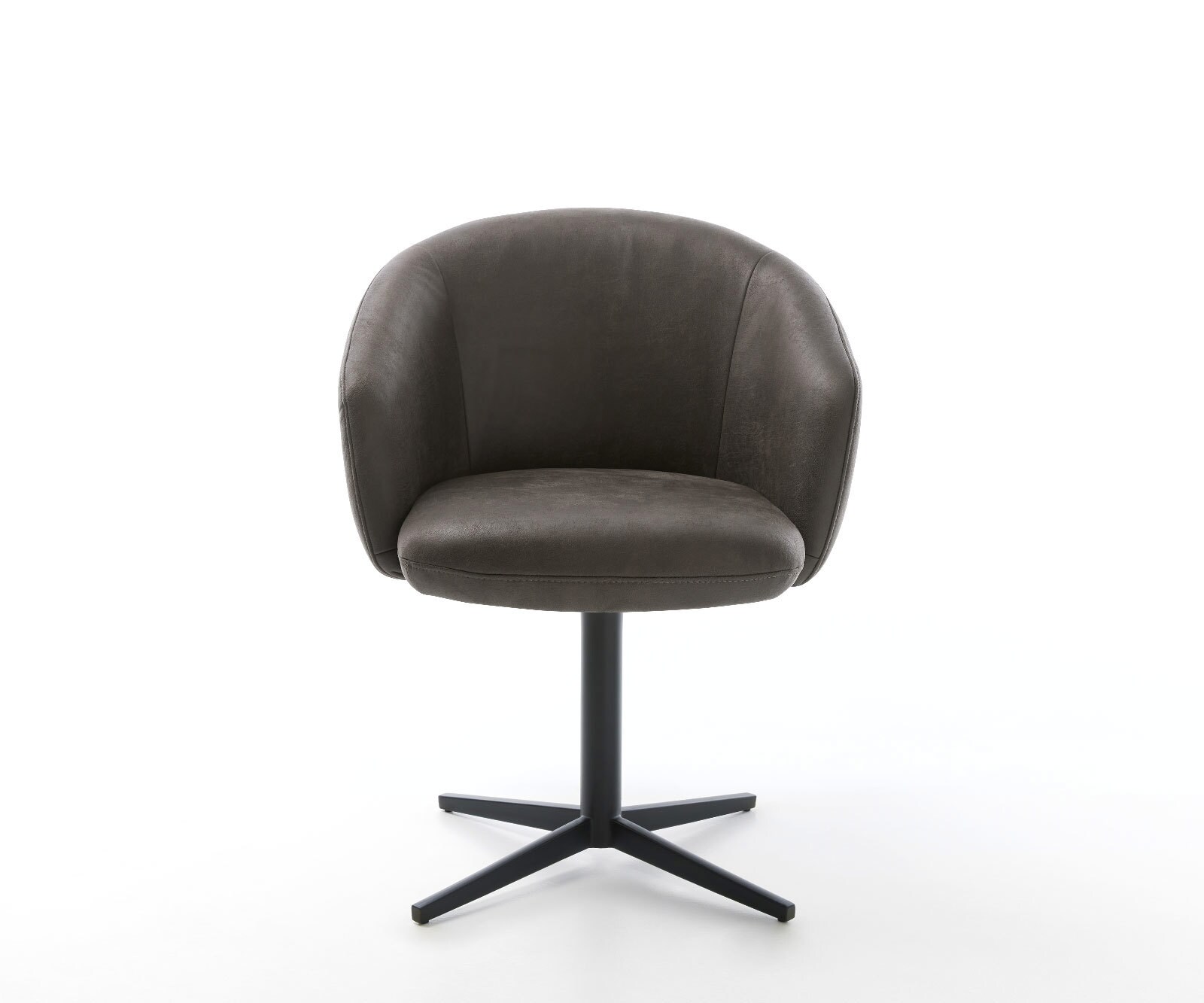 Врътящ се стол с подлакътници Микрофибър Антрацит Винтидж Офис основа Черен 360° въртящ се Покет пружина Caja-Flex 2