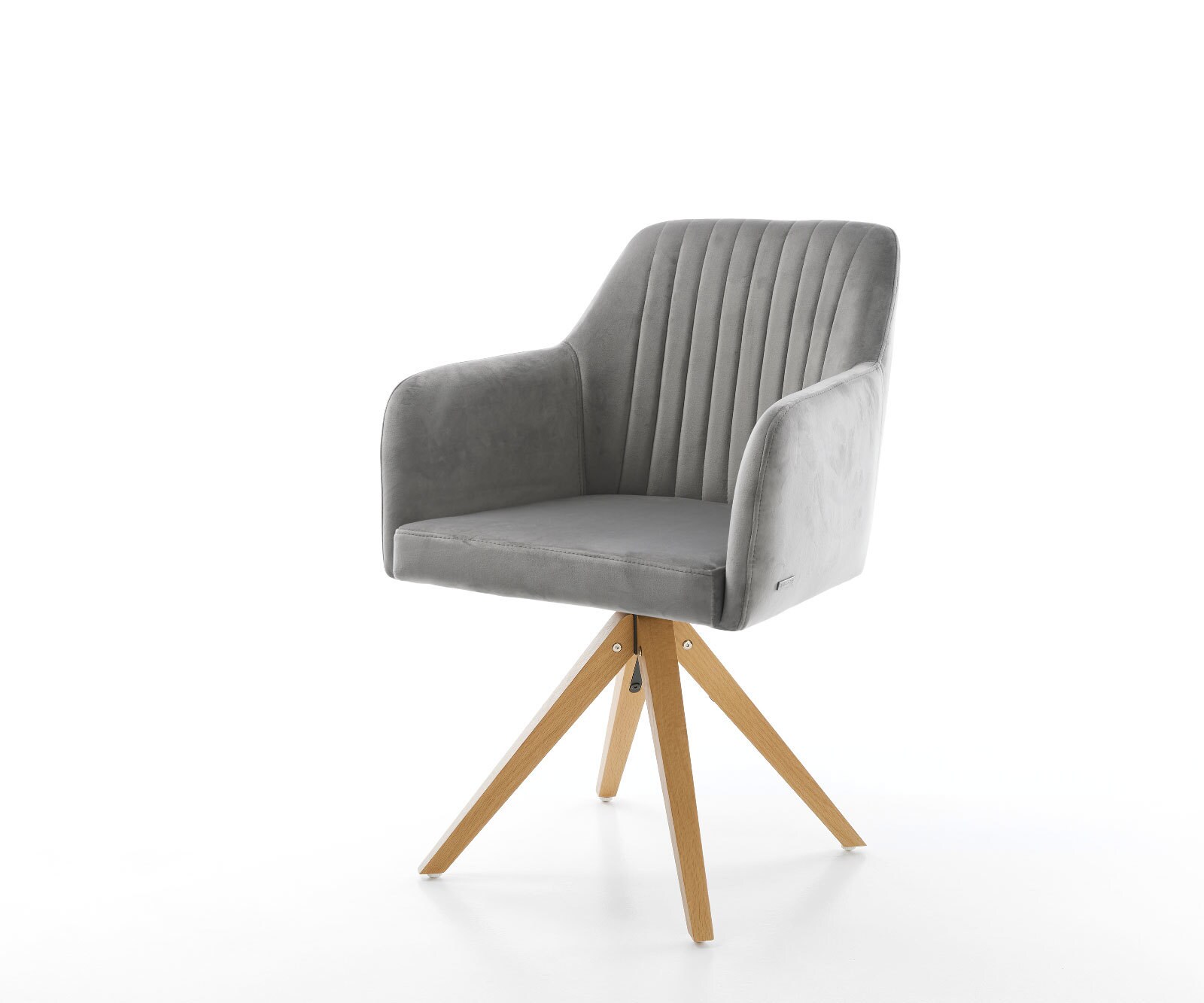 Врътящ се стол Кадифе Сив Дървена рамка  180° въртящ се Greg-Flex Врътящ се стол Кадифе Сив Дървена рамка  180° въртящ се Greg-Flex