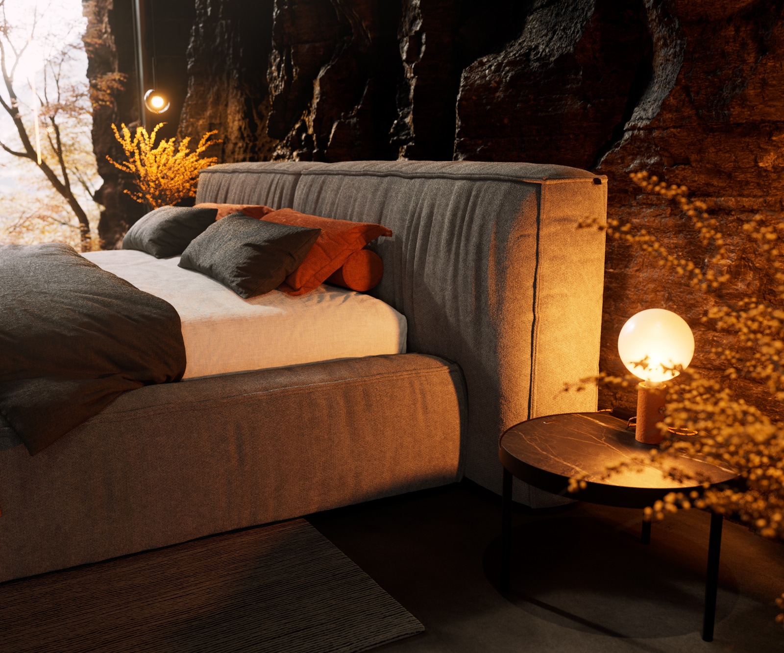 Тапицирано легло Coperti 180x200 cm, микрофибър, сив 5 Тапицирано легло Coperti 180x200 cm, микрофибър, сив 5