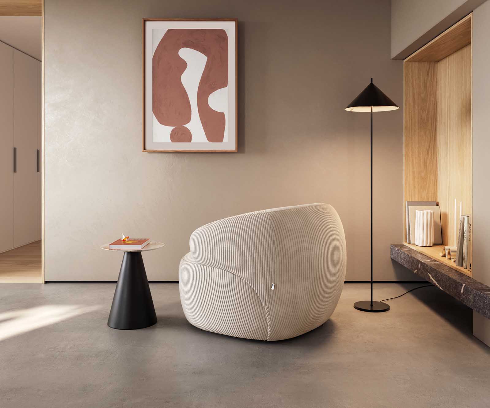 Кресло за отдих Nova 88x88 cm Cord бежаво 4 Кресло за отдих Nova 88x88 cm Cord бежаво 4