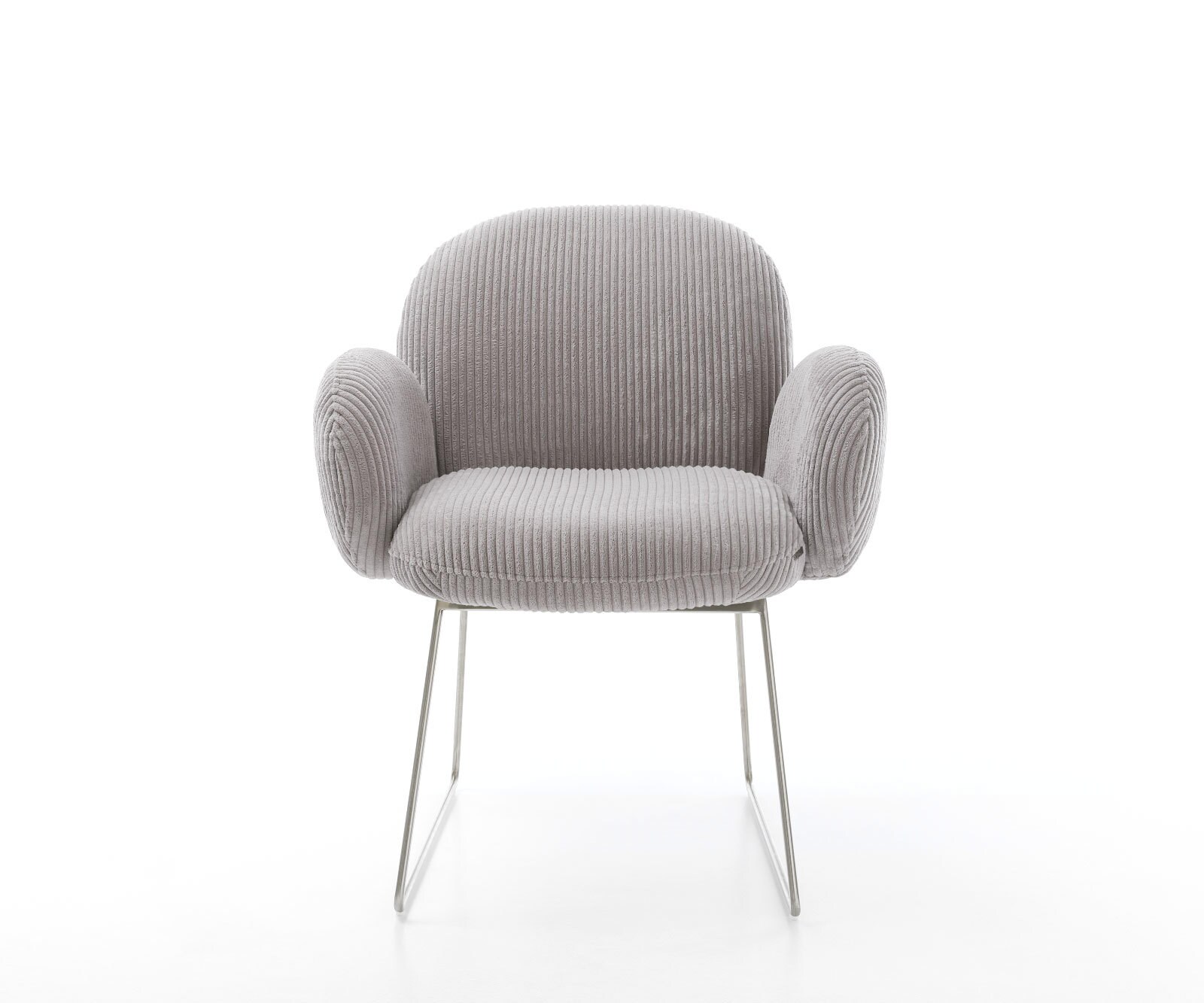 Стол Корд Сребристосив Извити крака Неръждаема стомана Покет пружина Nube-Flex 1