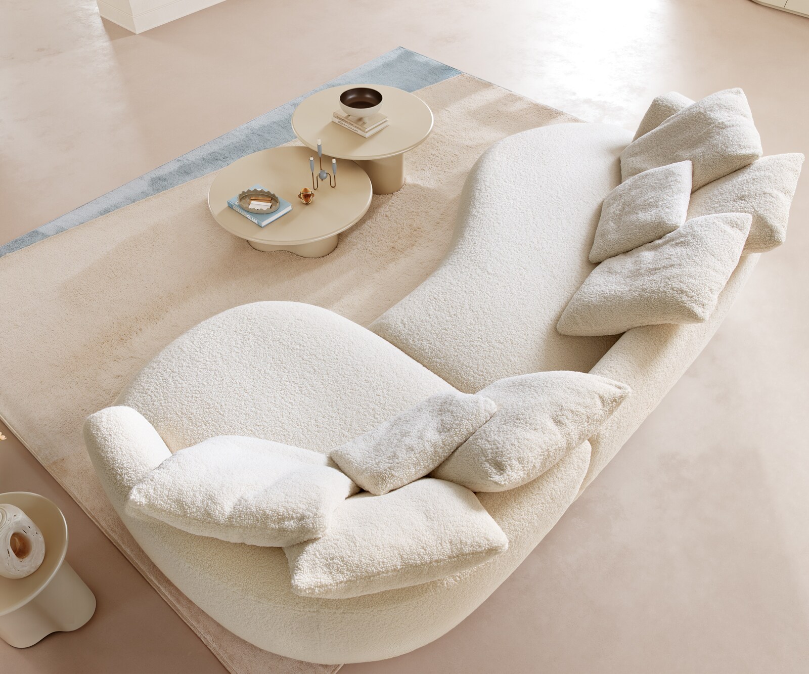 Голям диван Edina 330x170 cm teddy плат бежов 3