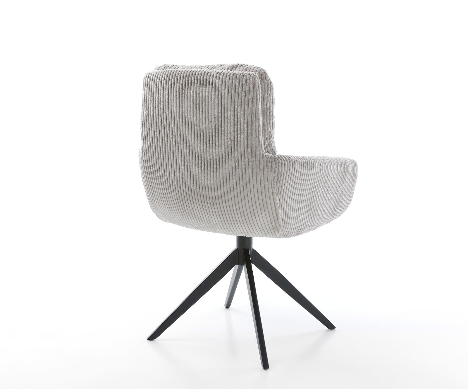 Въртящ се стол Abelia-Flex с подлакътници Шнур сребристо-сив Кръстосана рамка широка черна 360° въртене Функция люлеене 4