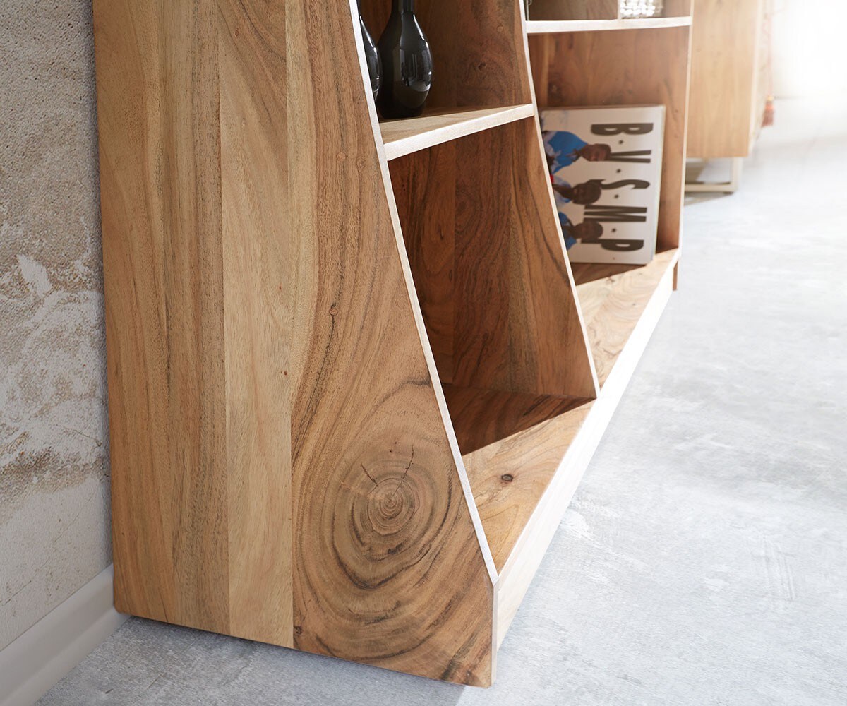 комплект от 2 подови етажерки Live-Edge 240 cm, естествена акация 6