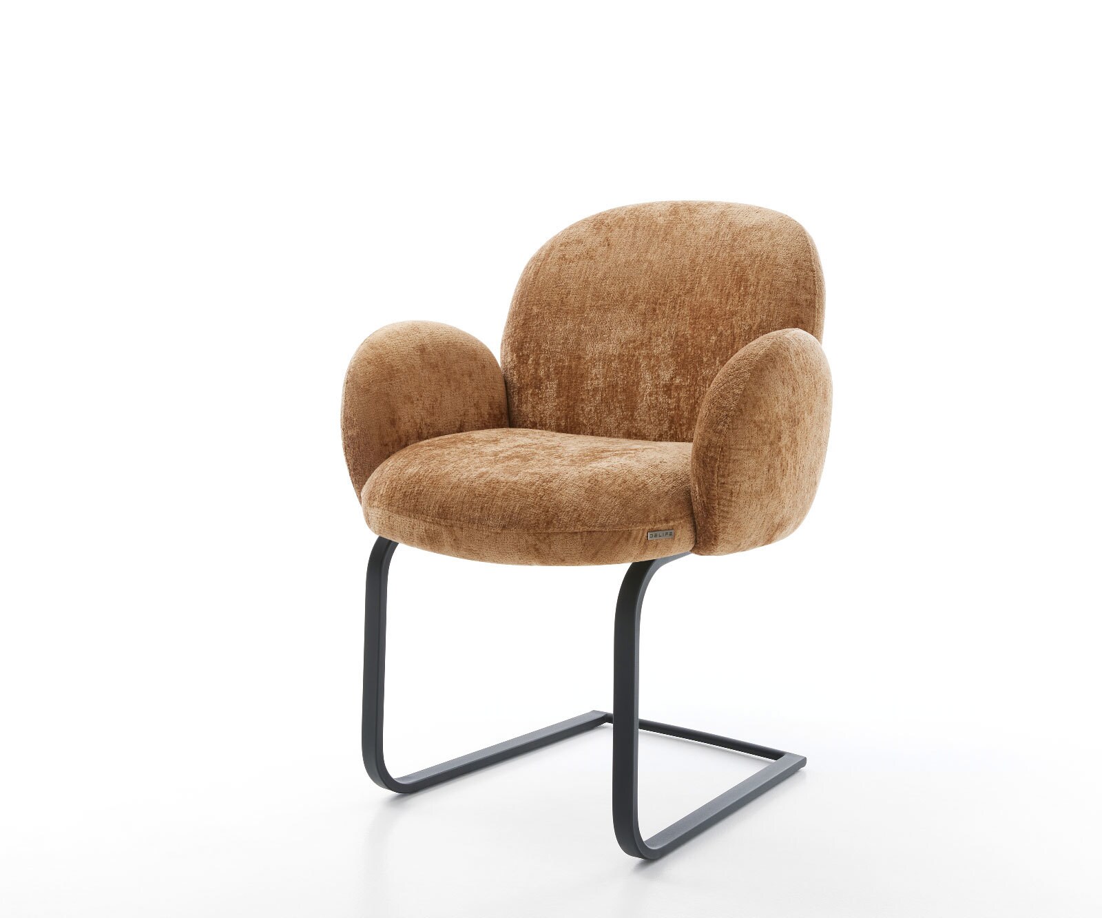 Люлеещ стол с подлакътници Шенил Ръжда Конзолен крак плосък Черен Покет пружина Nube-Flex 1