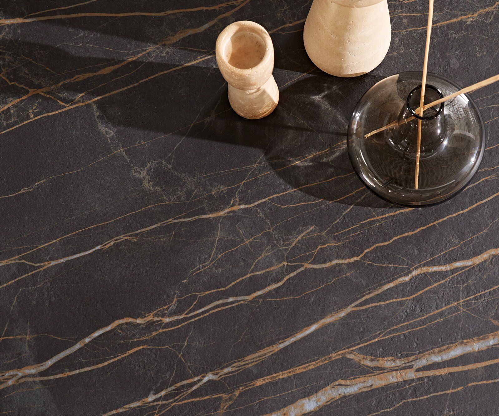 Холна маса Skafi 100x40 см, Керамика Laminam® Noir Desir Brown, металическо сребристо 5