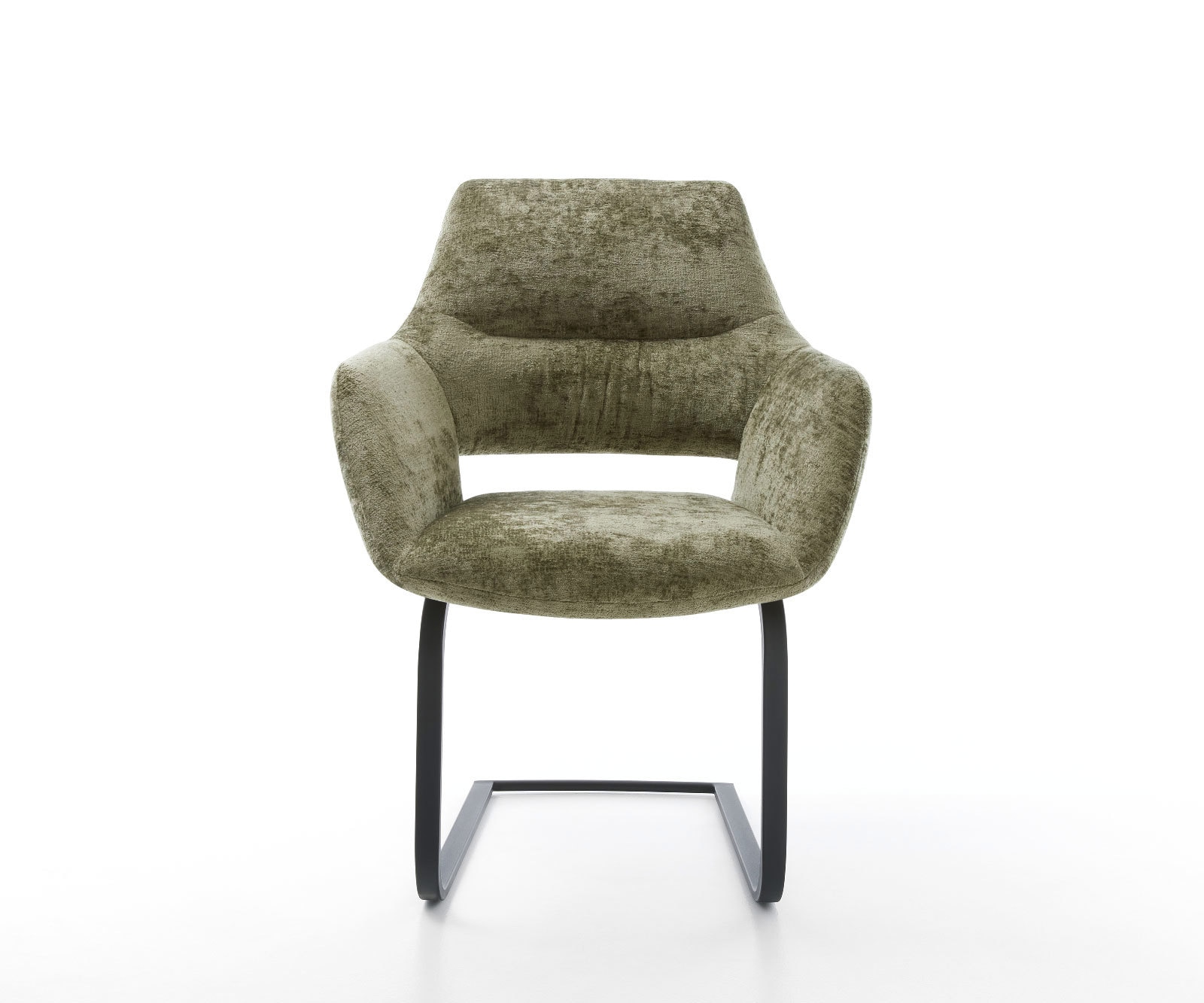 Люлеещ стол с подлакътници Шенил Маслина Конзолен крак плосък Черен Yago-Flex 1 Люлеещ стол с подлакътници Шенил Маслина Конзолен крак плосък Черен Yago-Flex 1