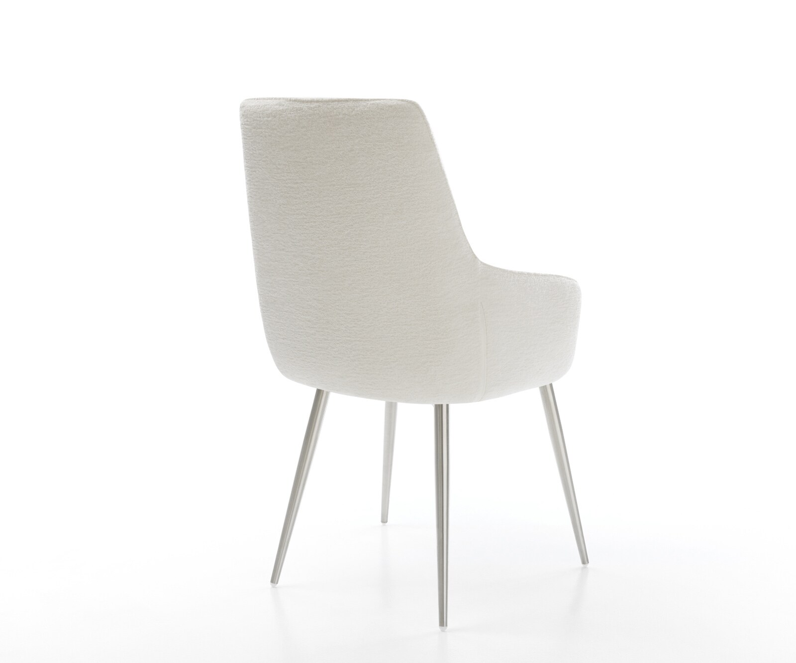 Трапезен стол Zelia-Flex с подлакътници Bouclé Soft Beige 4-крака с конусовидна сърцевина от джобни пружини от неръждаема стомана 5