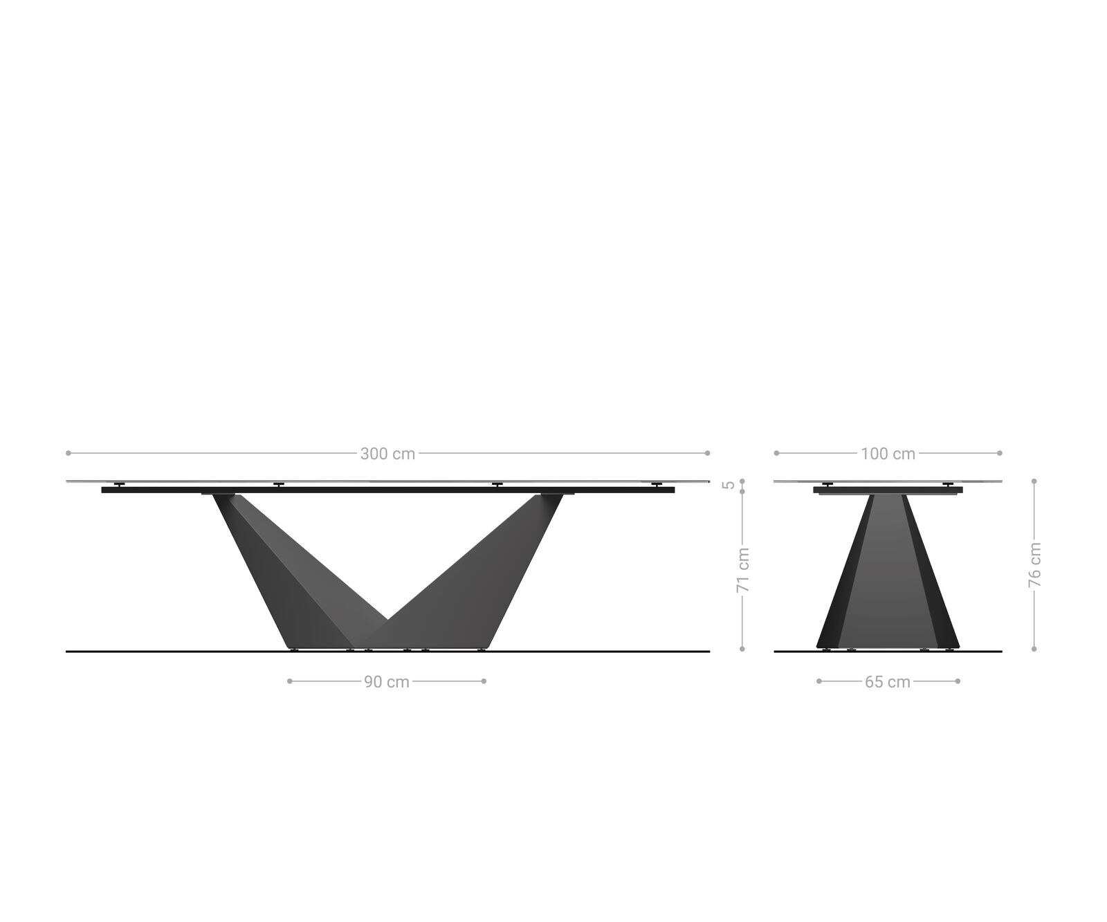 Трапезна маса Edge 300x100, керамика Calacatta Luxe, бяло-златно-сиво, Prisma, металик злато 8