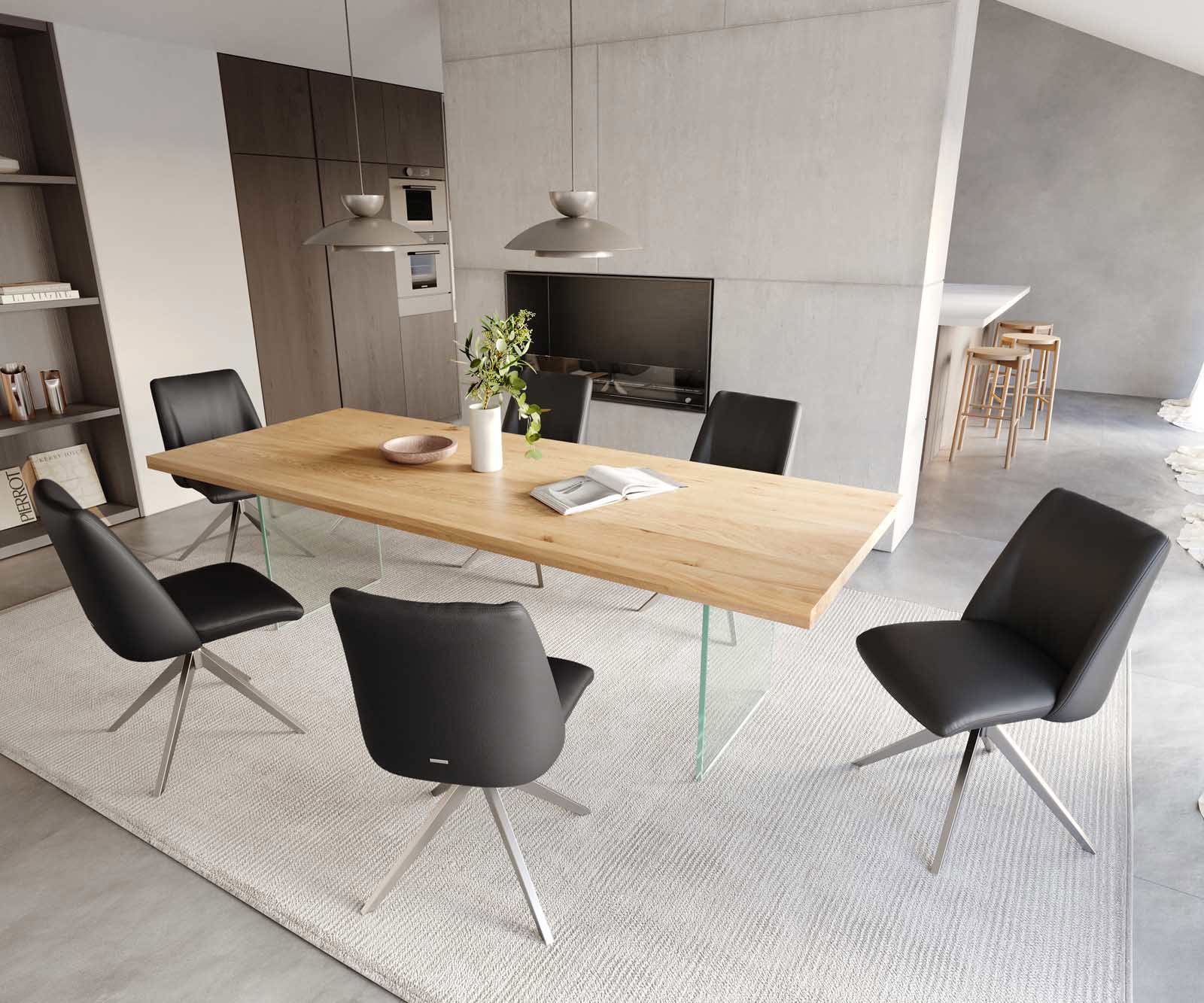 Врътящ се стол Естествена кожа Черен Конус крак плосък Неръждаема стомана 360° въртящ се Покет пружина Elso-Flex 4 Врътящ се стол Естествена кожа Черен Конус крак плосък Неръждаема стомана 360° въртящ се Покет пружина Elso-Flex 4