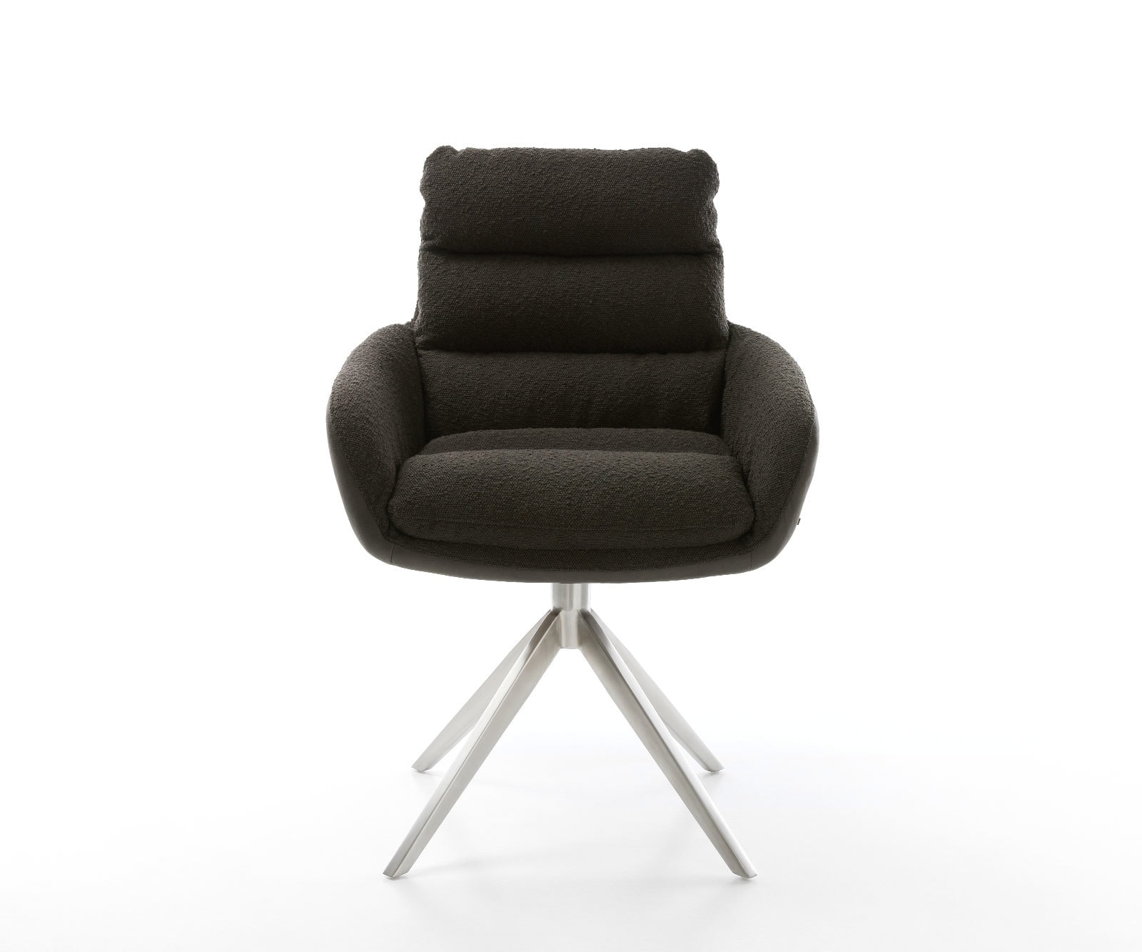 Врътящ се стол с подлакътници Комбинация от дамаски Черен Конус крак плосък Неръждаема стомана 360° въртящ се Люлеещ се Abelia-Flex 1 Врътящ се стол с подлакътници Комбинация от дамаски Черен Конус крак плосък Неръждаема стомана 360° въртящ се Люлеещ се Abelia-Flex 1