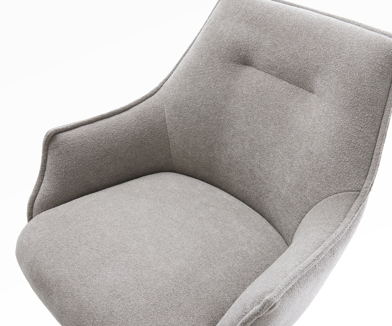 Бар стол Alja-Flex текстуриран плат в меко сиво, основа метална черна, Ядро от джобни пружини 3