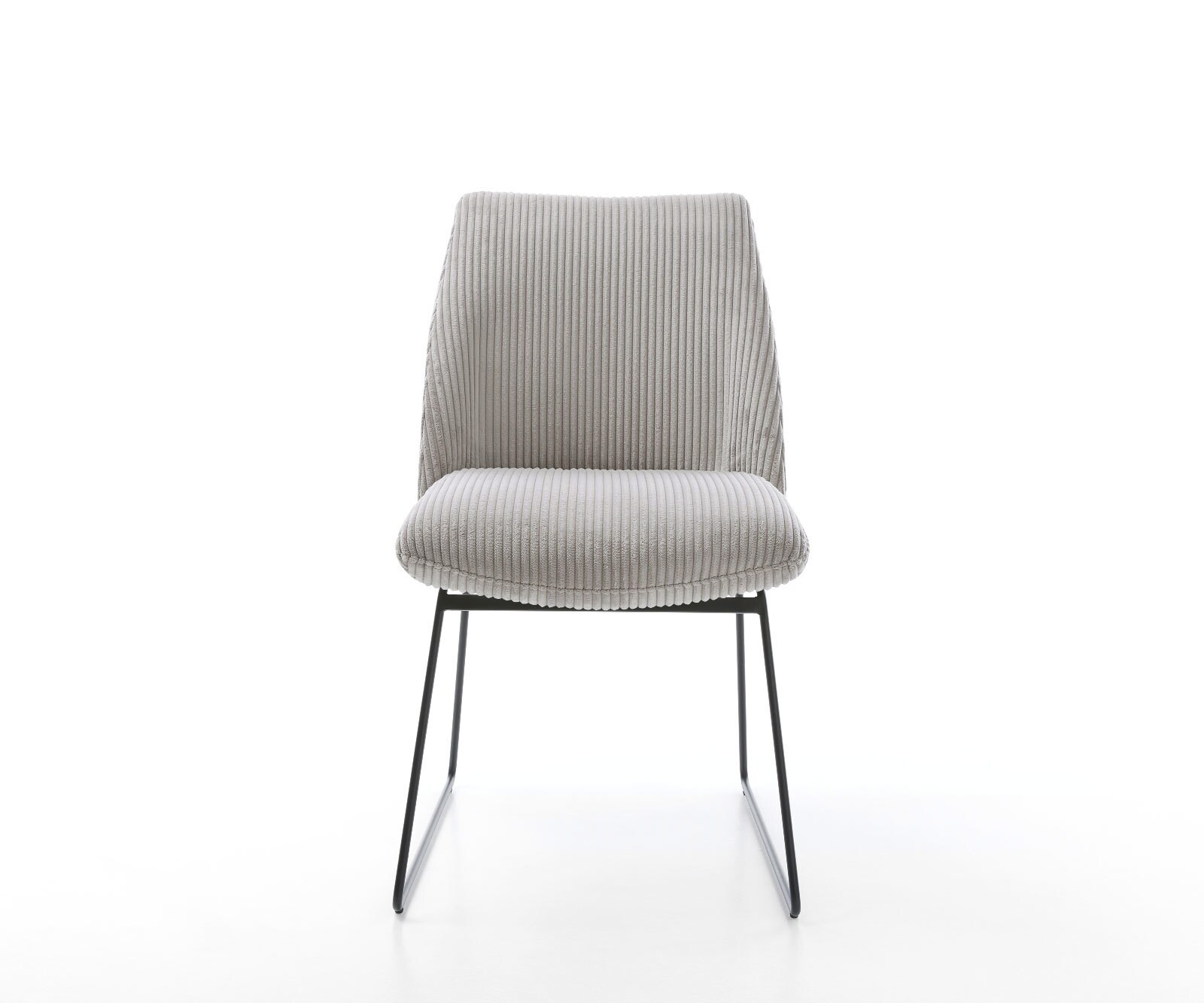 Трапезен стол Корд СребристСив Извити крака Черен Покет пружина Elso-Flex 2