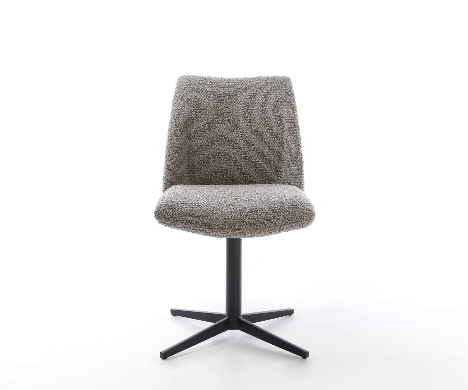 Врътящ се стол Букле СребристСив Офис основа Черен 360° въртящ се Покет пружина Elso-Flex 2