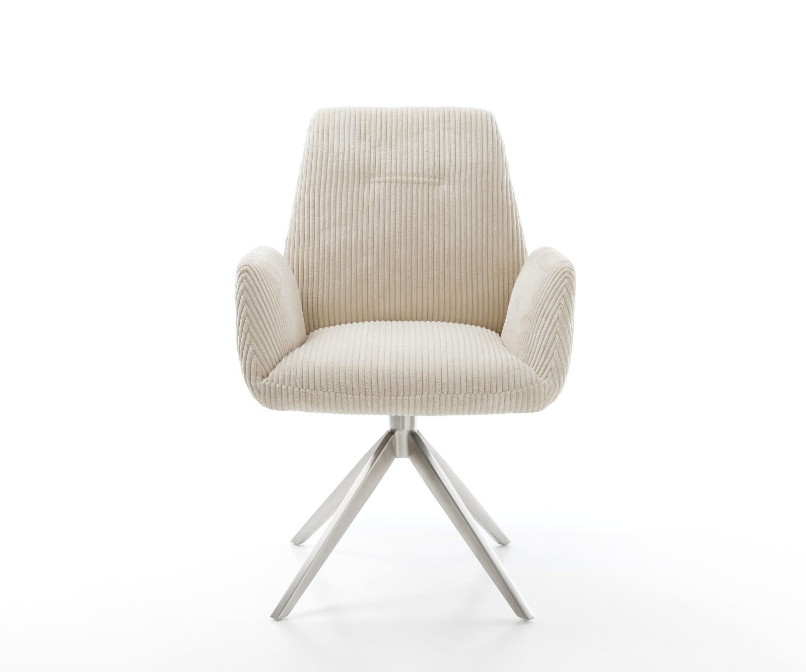 Въртящ се стол Zoa-Flex Cord Бежов Кръстосана рамка широка Неръждаема стомана Въртене на 360° Люлееща се функция Ядро от джобни пружини 1