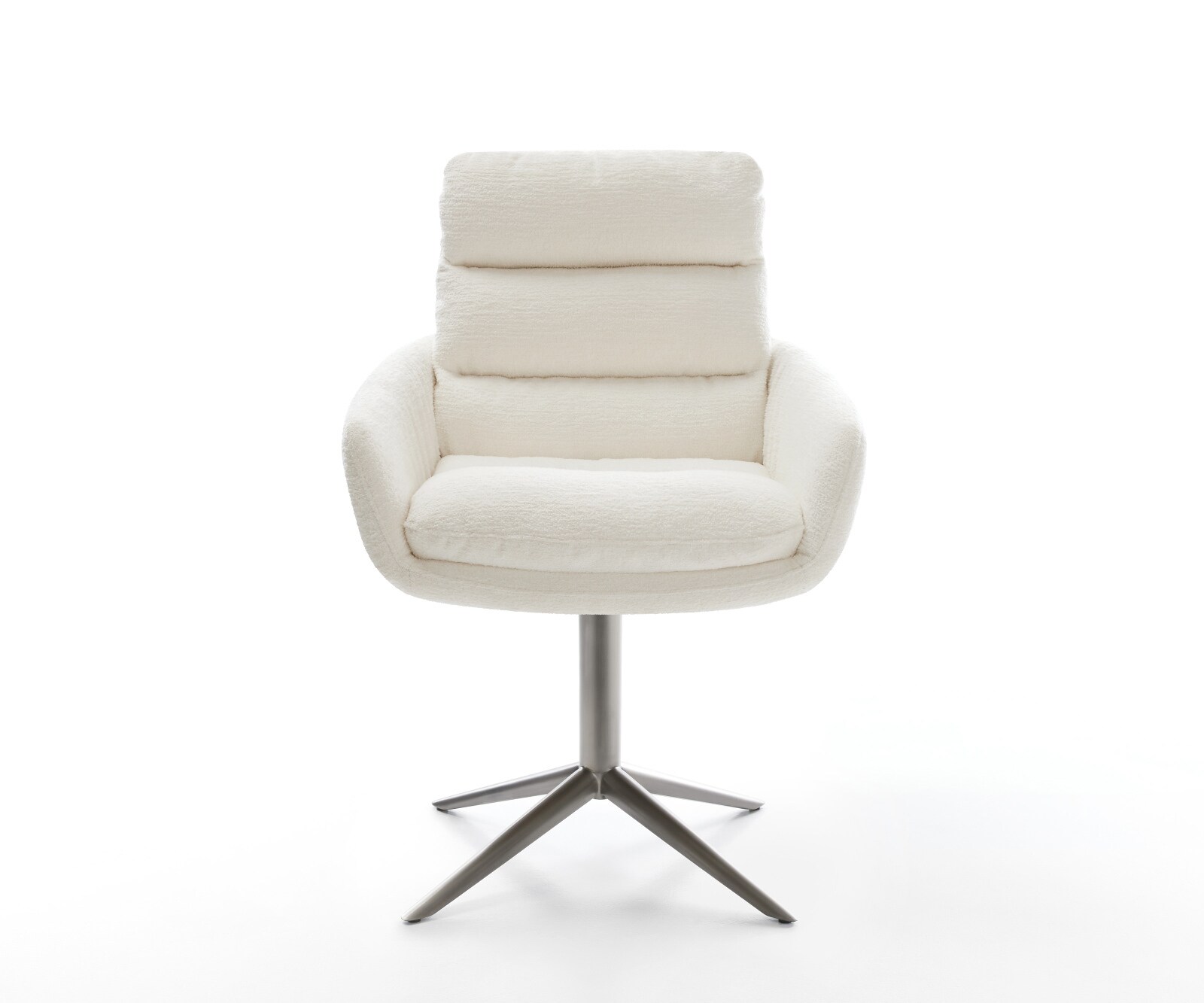 Въртящ се стол Abelia-Flex с подлакътници Bouclé Soft Beige Графитна основа Въртене на 360° Люлееща се функция 2