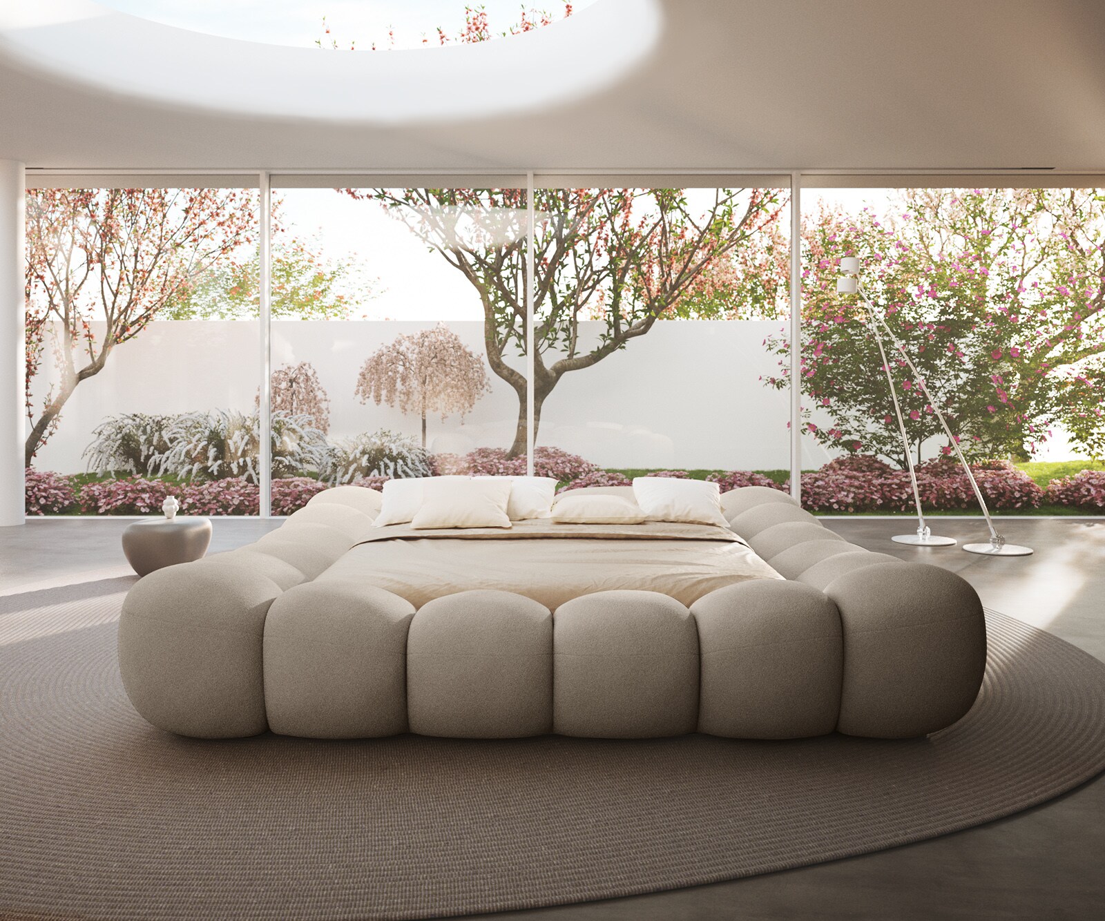 Тапицирана рамка за легло Perlla 180x200 cm Bouclé Taupe 5