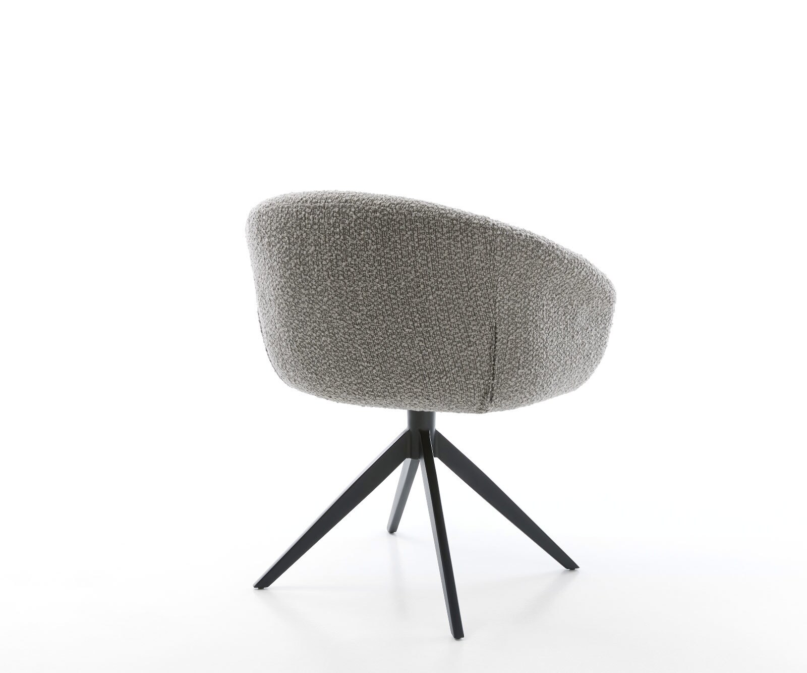 Врътящ се стол с подлакътници Букле СребристСив Конус крак плосък Черен 360° въртящ се Покет пружина Vinka-Flex 5