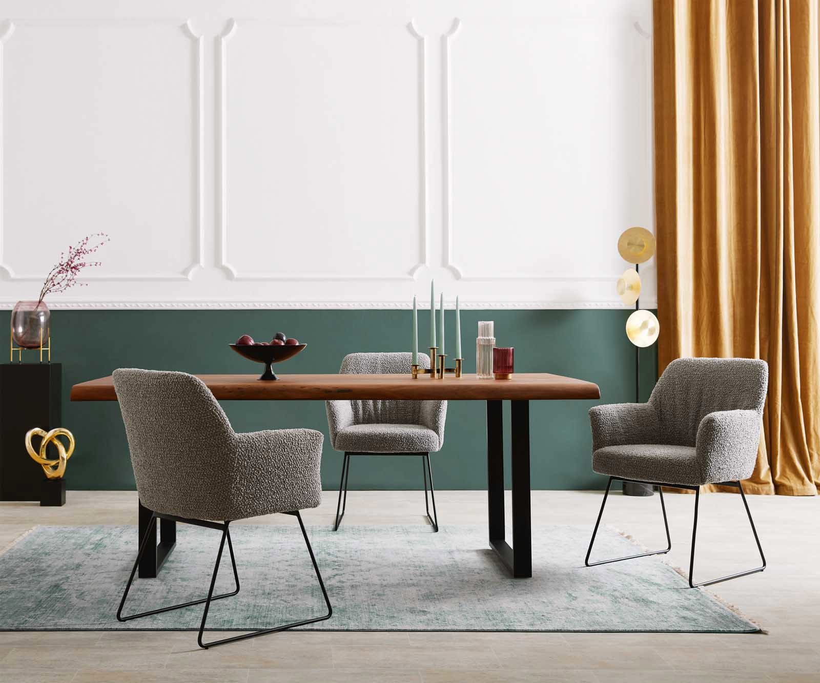 Стол Букле Сребристосив Извити крака Черни Покет пружина Xana-Flex 6 Стол Букле Сребристосив Извити крака Черни Покет пружина Xana-Flex 6