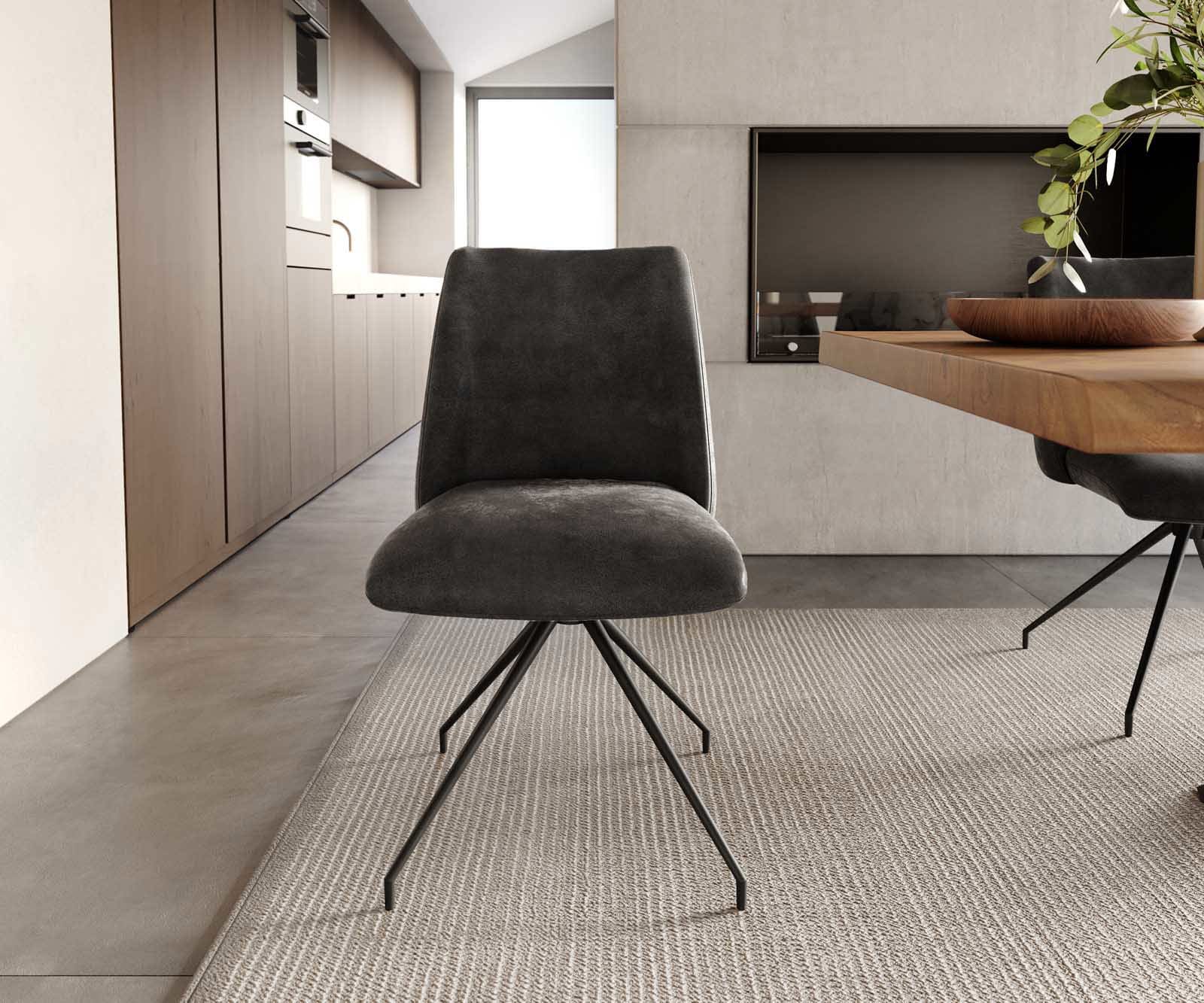 Врътящ се стол Антрацит Винтидж Конус крак кръгъл Черен 180° въртящ се Покет пружина Elso-Flex 1 Врътящ се стол Антрацит Винтидж Конус крак кръгъл Черен 180° въртящ се Покет пружина Elso-Flex 1