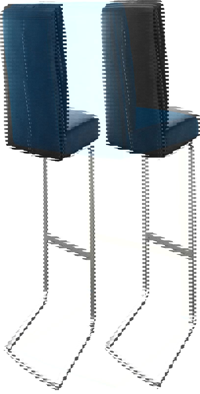 Бар стол Кадифе Син Конзолен крак плосък Неръждаема стомана Pela-Flex 5