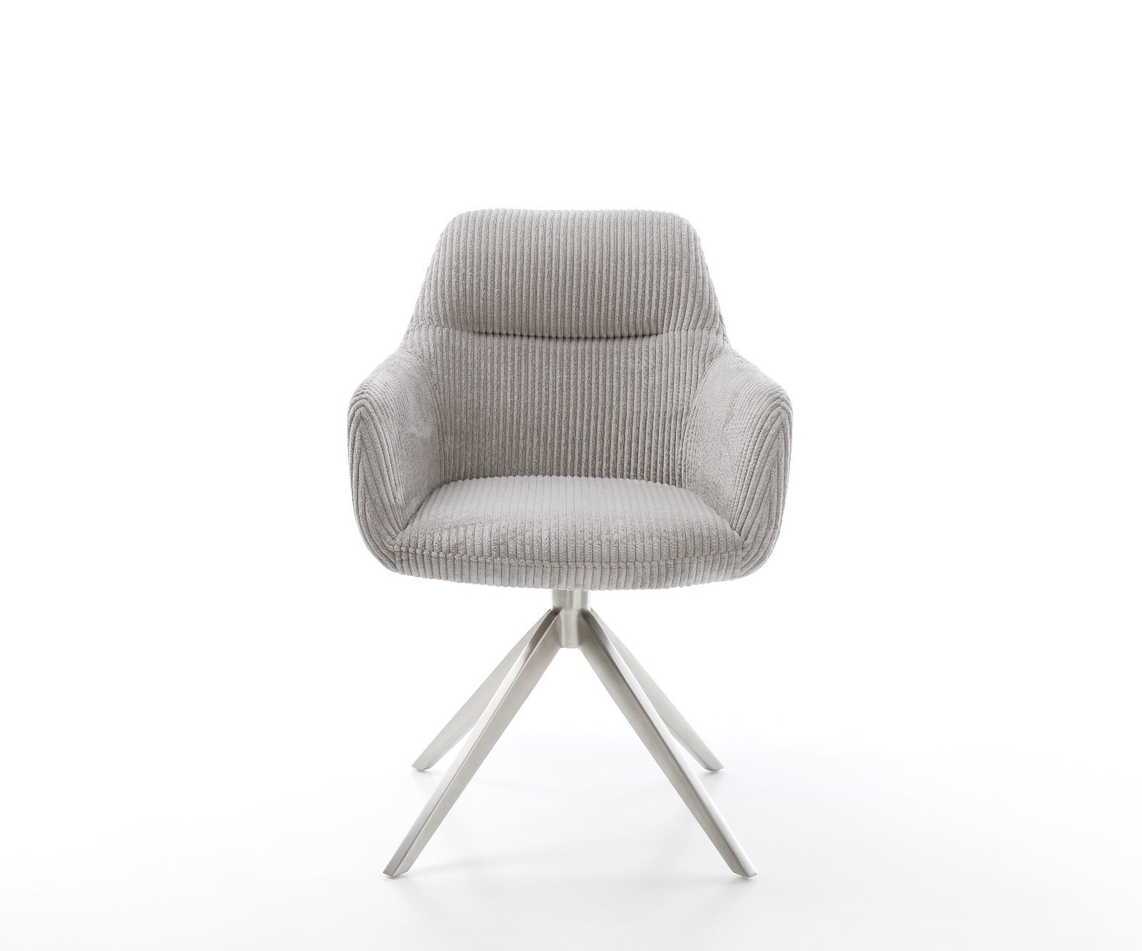 Въртящ се стол Pejo-Flex Cord Сребристо сив Кръстосана рамка широка Неръждаема стомана Въртене на 360° Люлееща се функция Ядро от джобни пружини 1