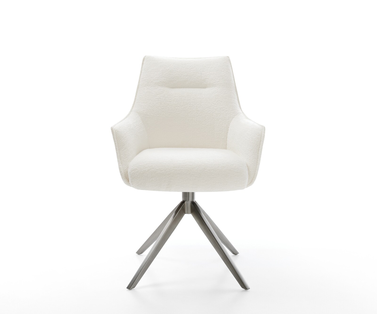 Въртящ се стол Alja-Flex с подлакътници Bouclé Soft Beige Кръстосана рамка широка Графит Въртене на 360° Люлееща се функция Ядро от джобни пружини 2