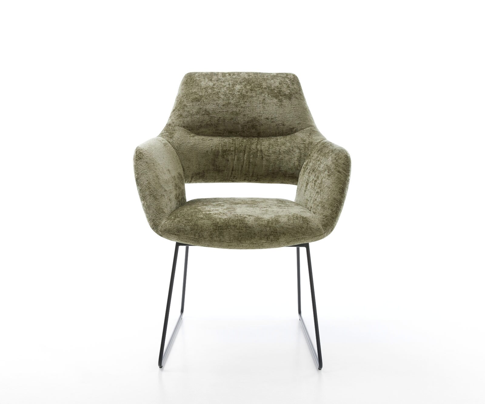 Трапезен стол с подлакътници Шенил Маслина Извити крака Черен Yago-Flex 1 Трапезен стол с подлакътници Шенил Маслина Извити крака Черен Yago-Flex 1