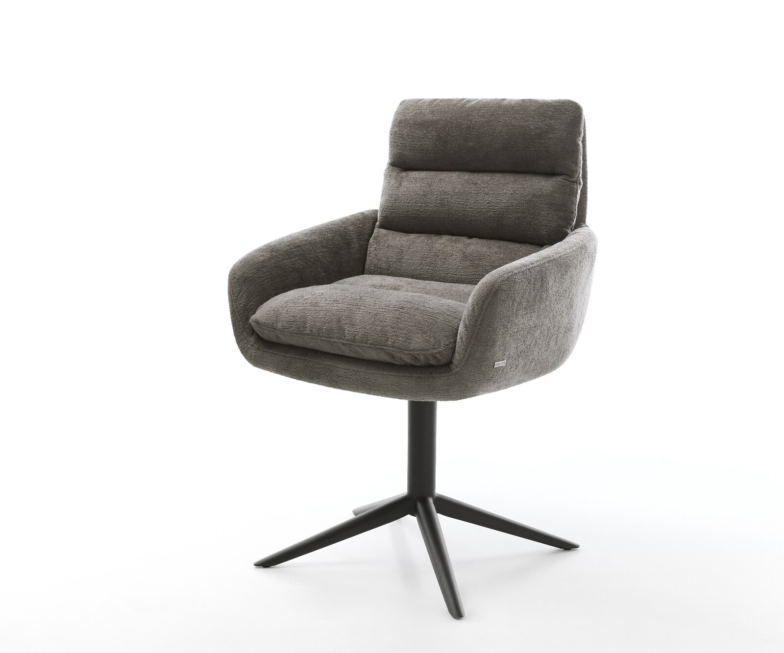 Въртящ се стол Abelia-Flex с подлакътници Bouclé Soft Mud Base Black Въртене на 360° Люлееща се функция 1