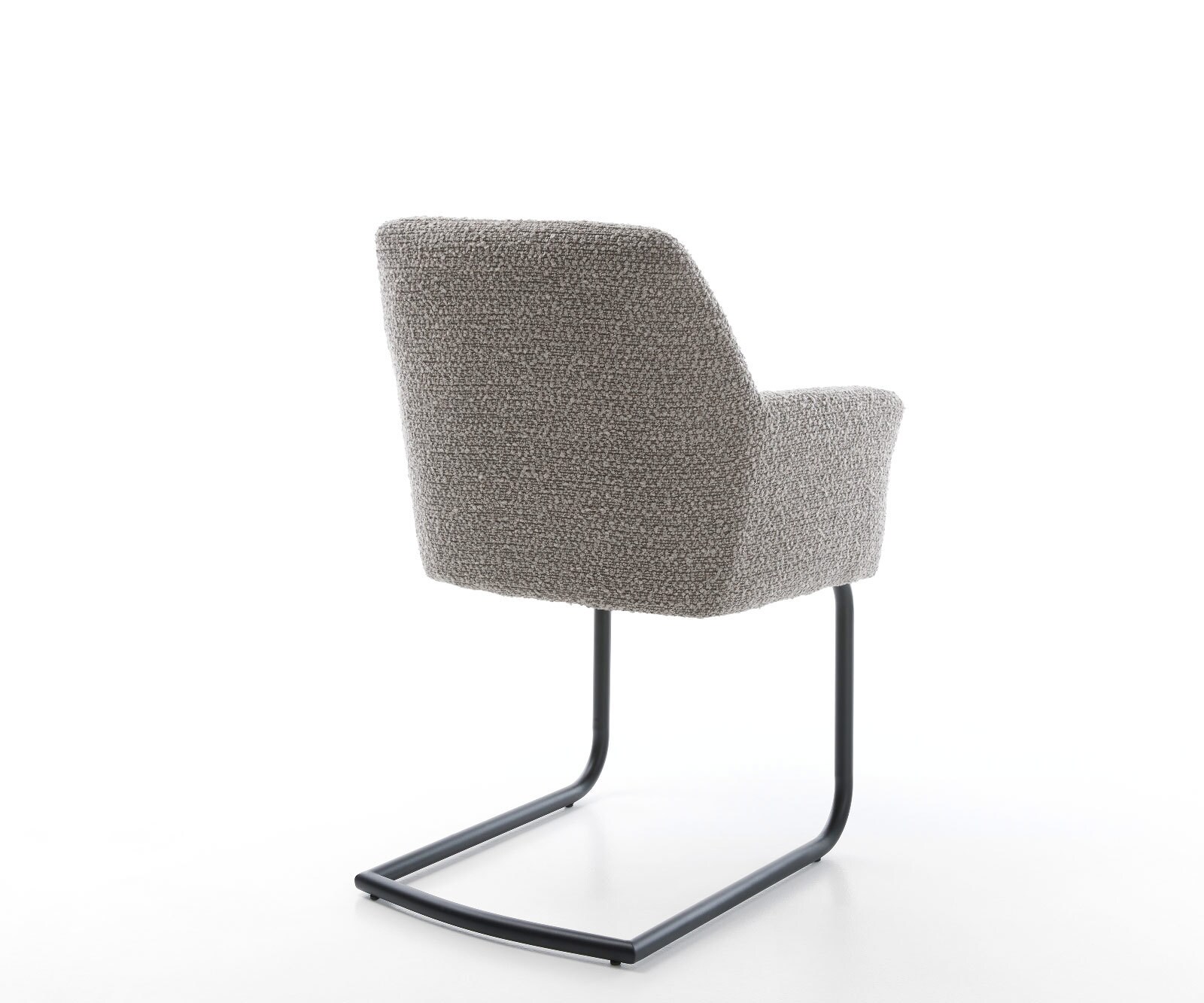 Люлеещ стол с подлакътници Букле Сребристо сив Конзолен крак кръгъл Черен Покет пружина Xana-Flex 4