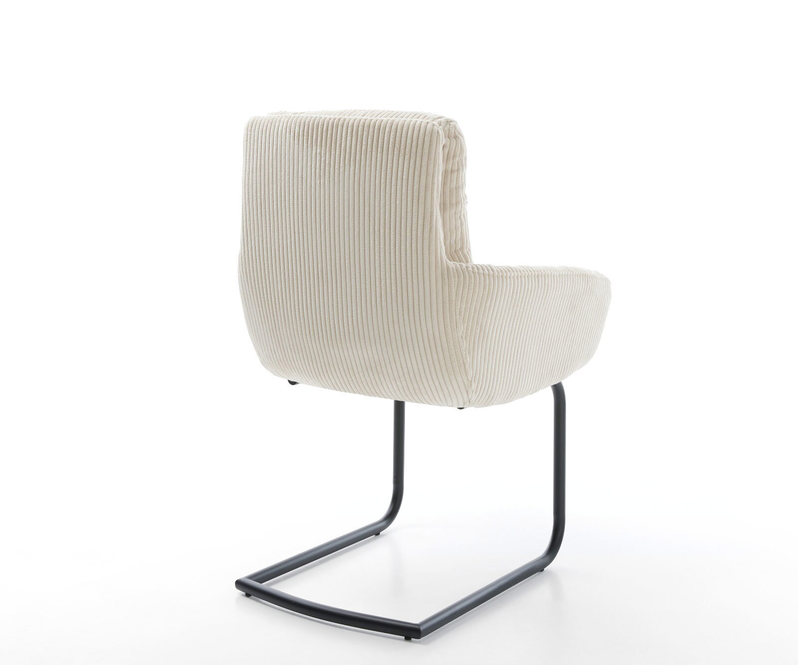 Люлеещ стол с подлакътници Корд Бежов Конзолен крак кръгъл Черен Abelia-Flex 5