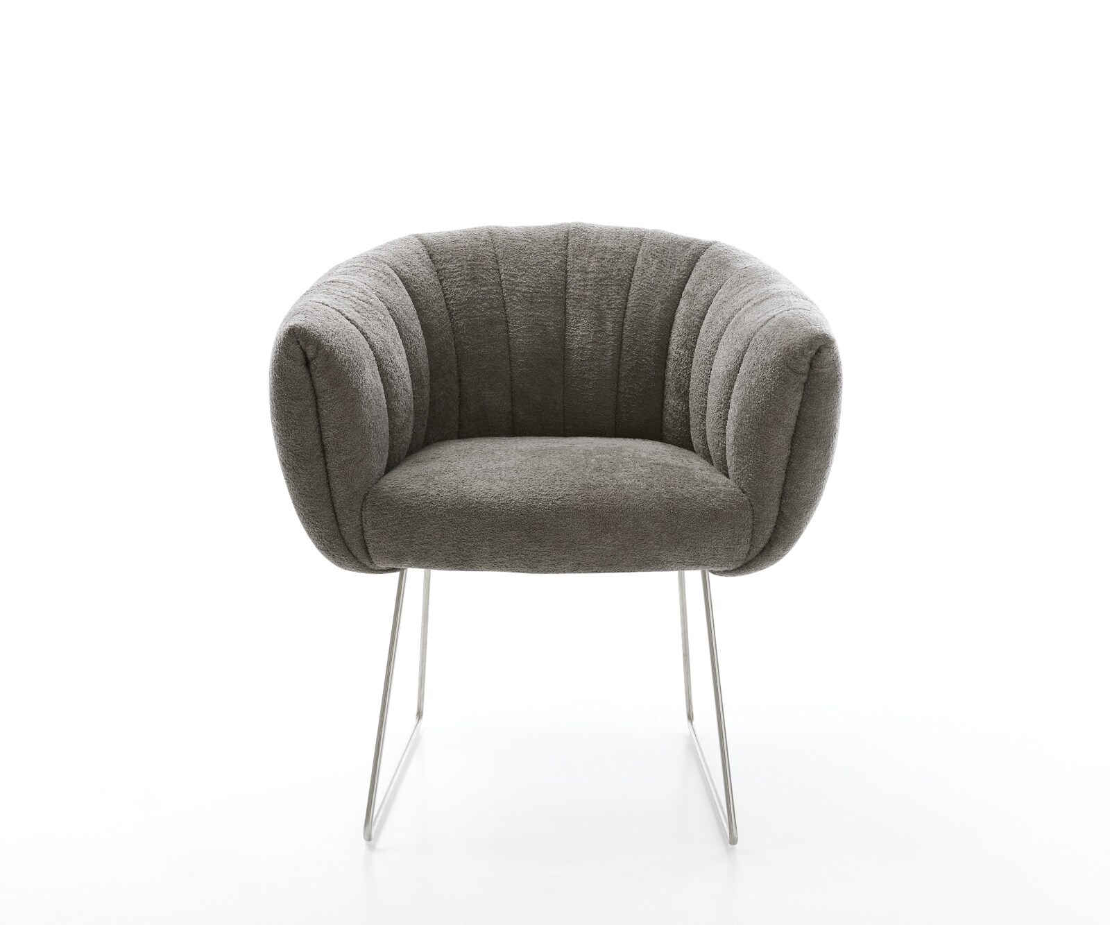 Трапезен стол Jada-Flex, Кафяво-сиво Основа от неръждаема стомана с джобни пружини 1