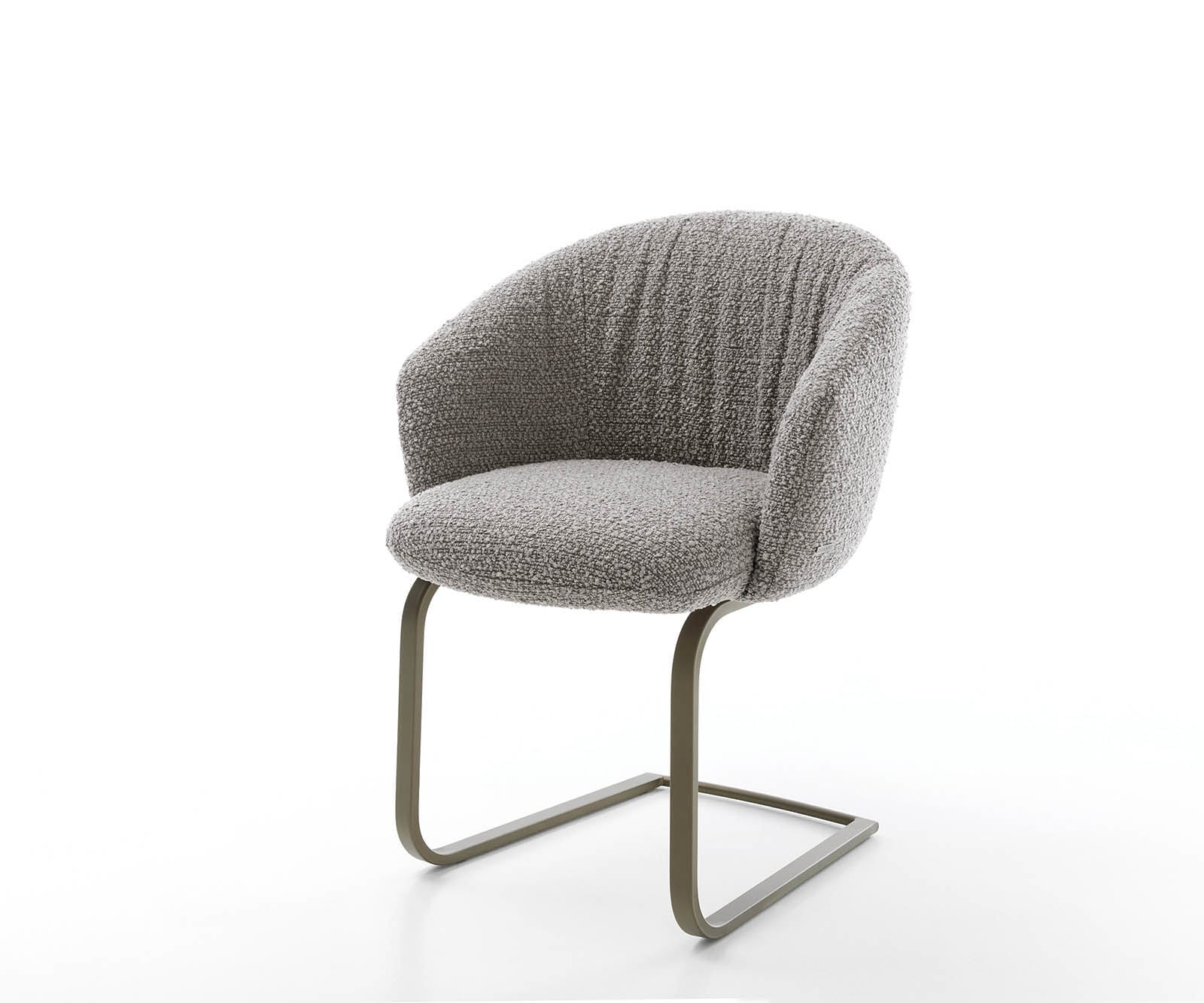 Люлеещ стол с подлакътници Букле Сребристо сив Конзолен крак плосък  Титан Покет пружина Caja-Flex Люлеещ стол с подлакътници Букле Сребристо сив Конзолен крак плосък  Титан Покет пружина Caja-Flex