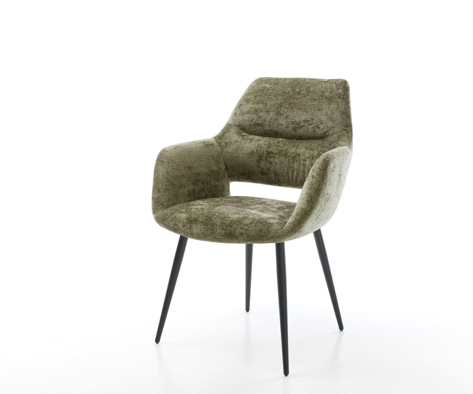 Трапезен стол с подлакътници Шенил Маслина 4 крака конични Черен Yago-Flex Трапезен стол с подлакътници Шенил Маслина 4 крака конични Черен Yago-Flex