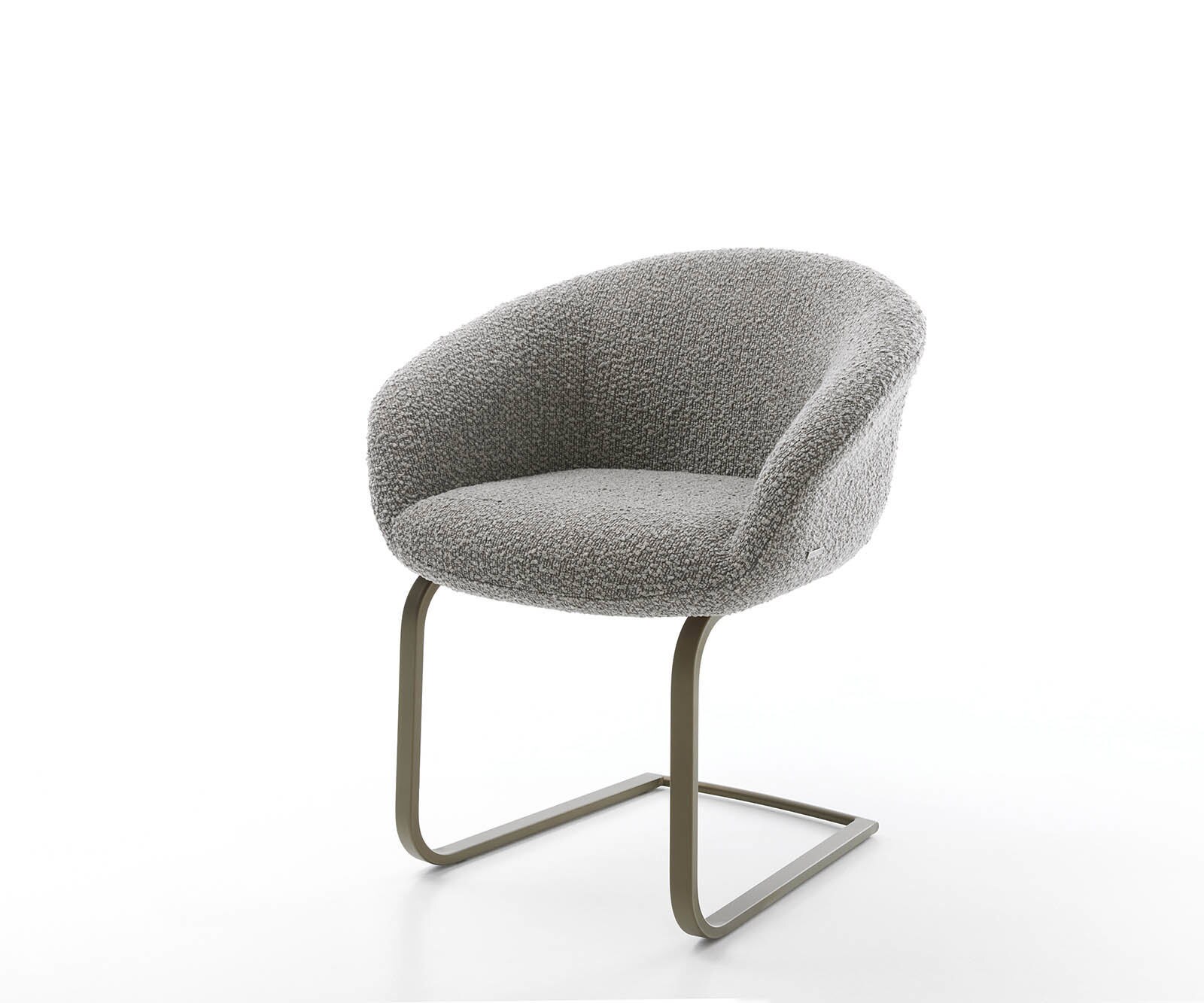 Люлеещ стол с подлакътници Букле Сребристо сив Конзолен крак плосък  Титан Покет пружина Vinka-Flex