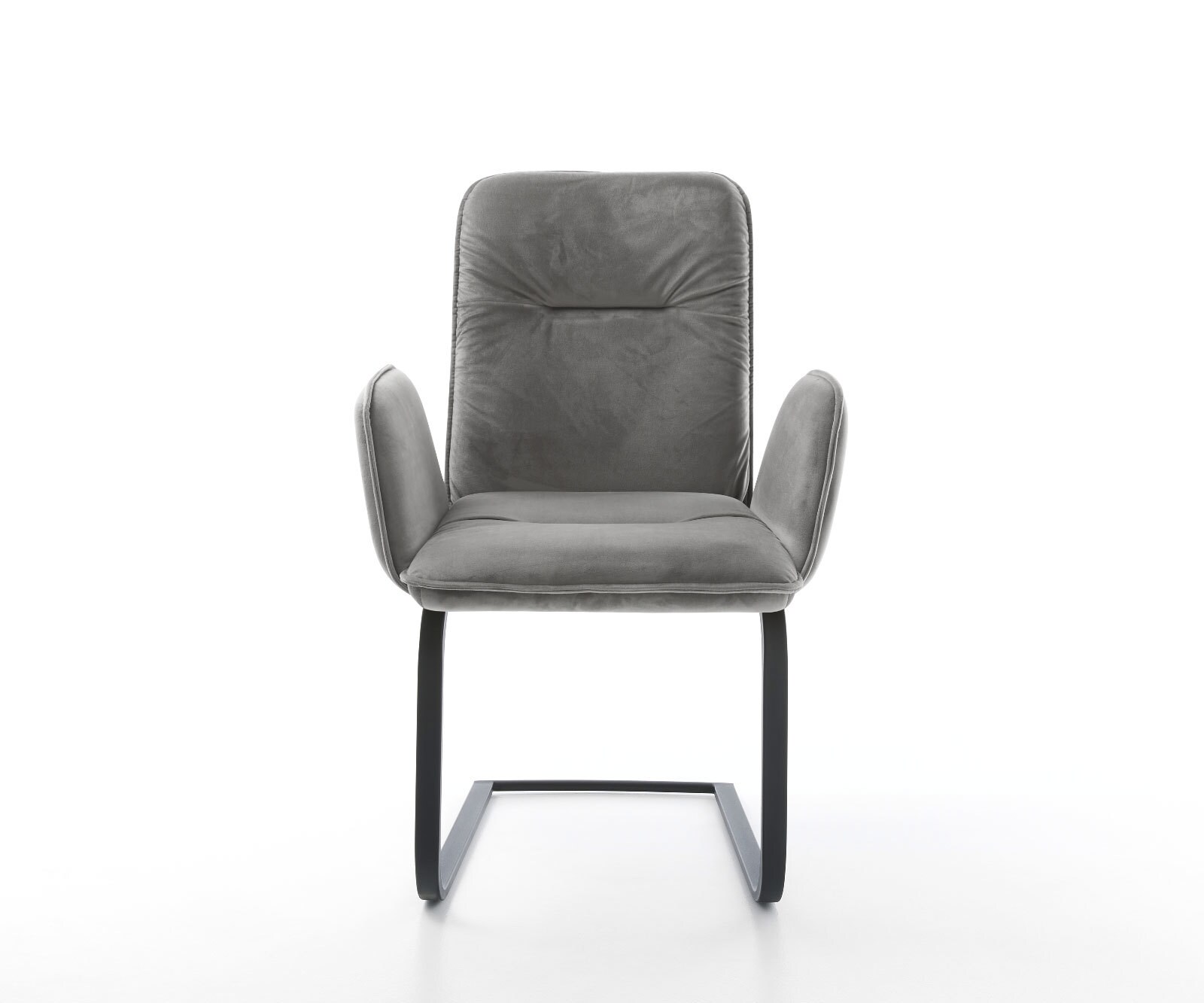 Люлеещ стол Кадифе Сив Конзолен крак плосък Черен Vinja-Flex 2