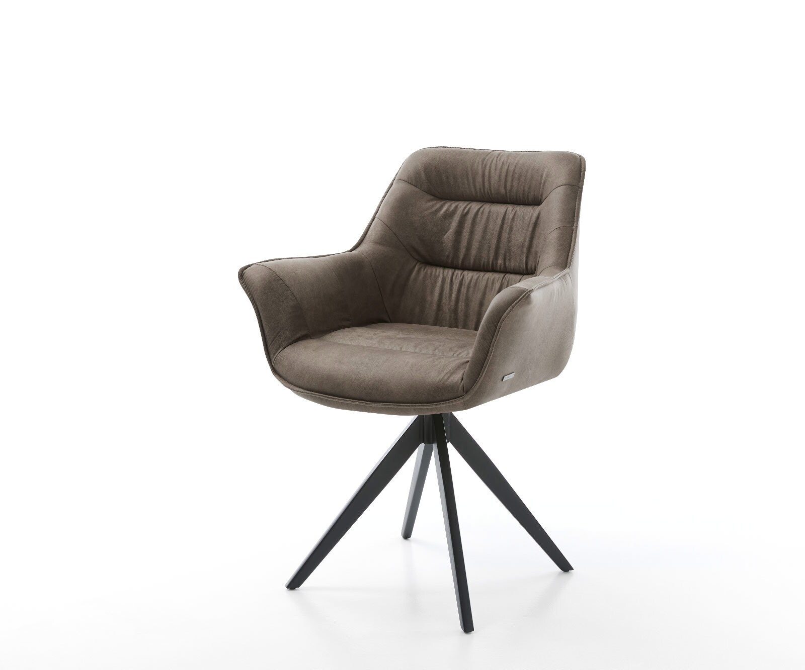 Врътящ се стол Таупе Винтидж Конус крак  Черен 180° въртящ се Kaira-Flex 1