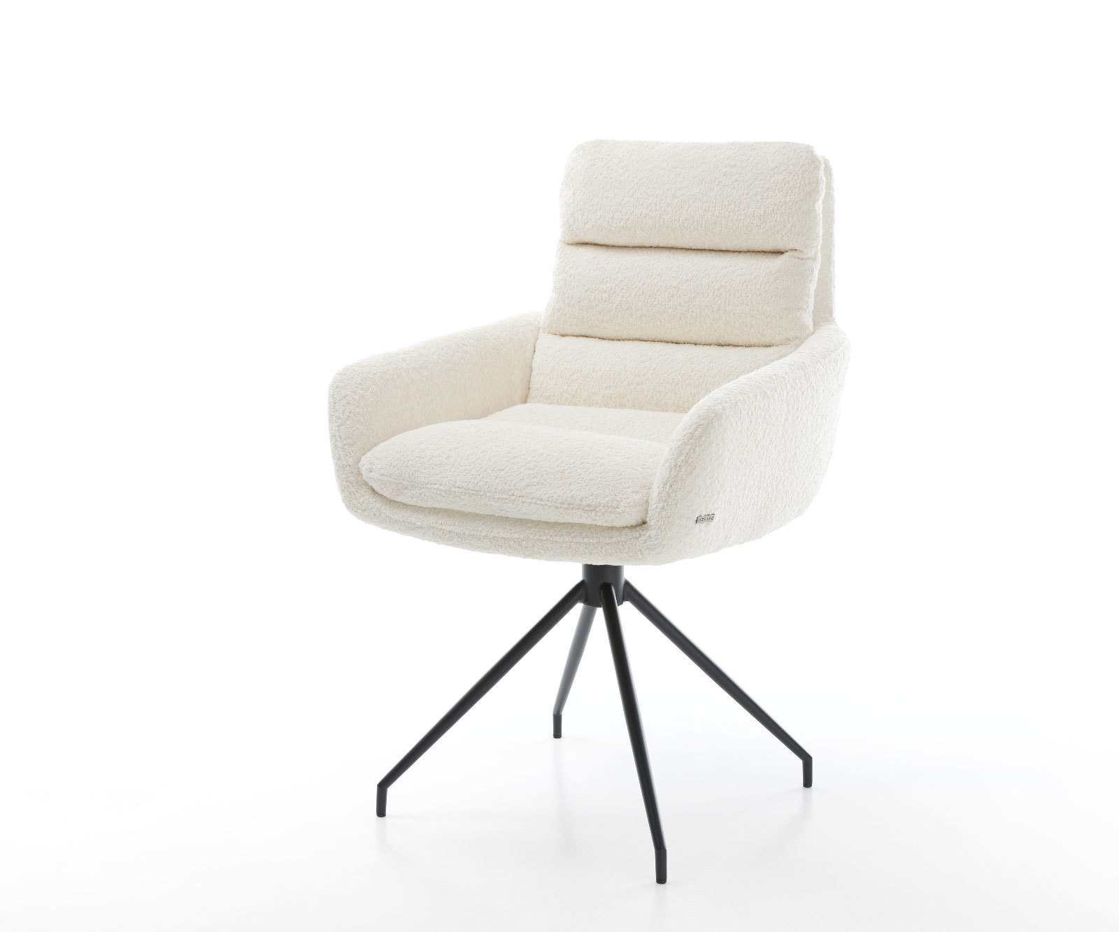 Врътящ се стол с подлакътници Букле Бял Конус крак кръгъл Черен 180° въртящ се Abelia-Flex Врътящ се стол с подлакътници Букле Бял Конус крак кръгъл Черен 180° въртящ се Abelia-Flex