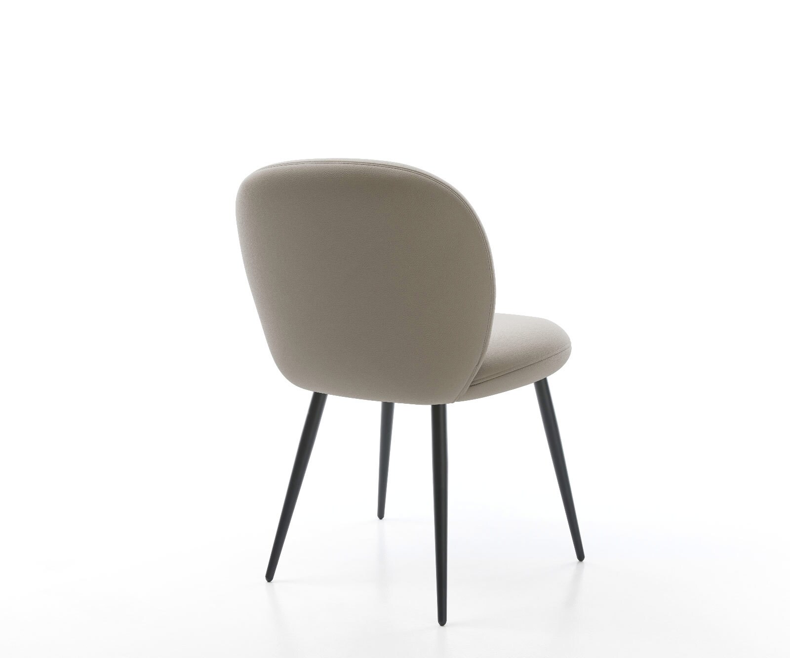 Трапезен стол Естествена кожа Сиво-Кафяв 4 крака конични Черен Покет пружина Nube-Flex 5