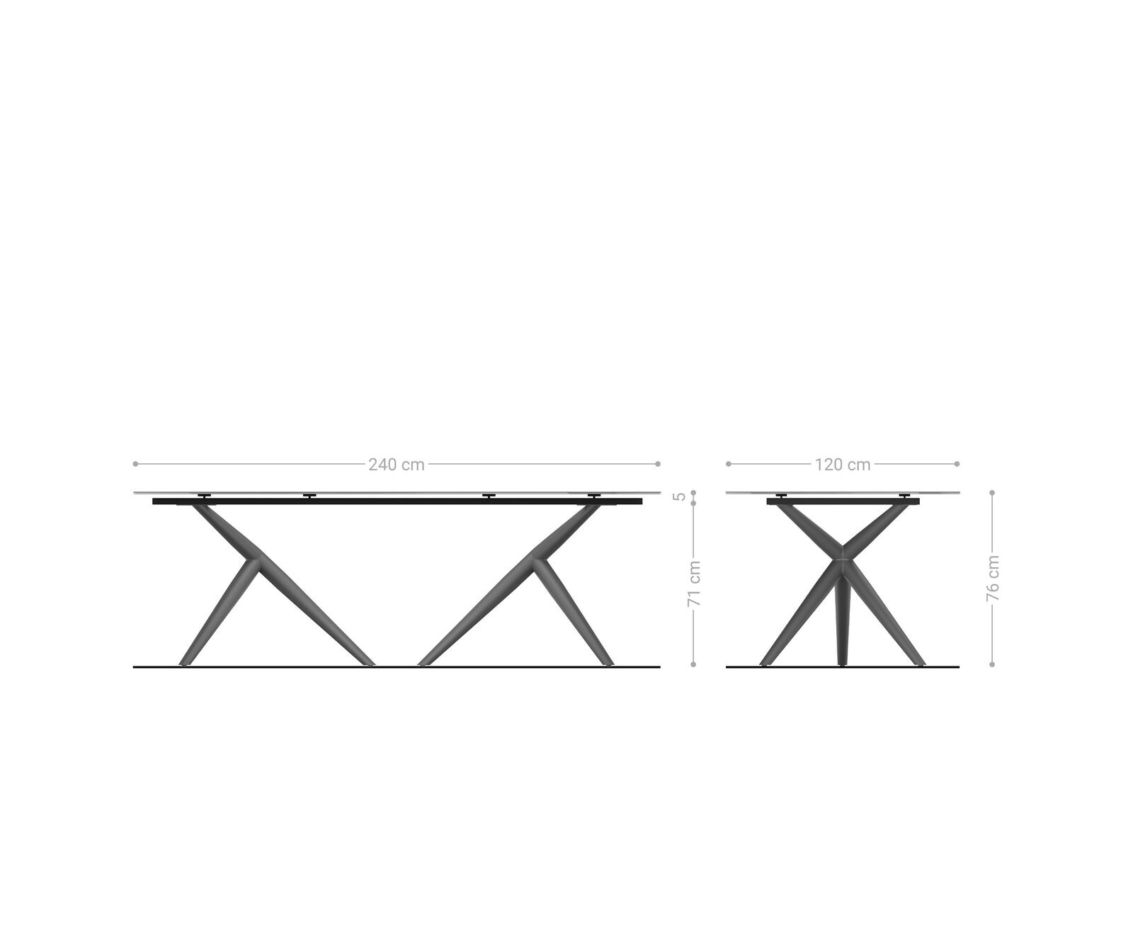 Трапезна маса Edge Boot 240x120 см, керамика Laminam „®“, цвят „Sabbia“ (дъбов), Estelar, кръгла, от неръждаема стомана 7
