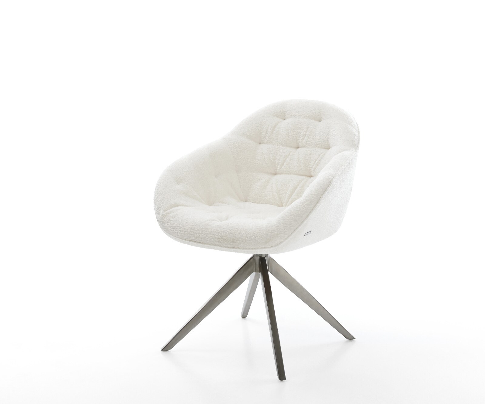 Въртящ се стол Gaio-Flex Bouclé Soft Beige Кръстосана рамка широка Графит Въртене на 360° Люлееща се функция 1
