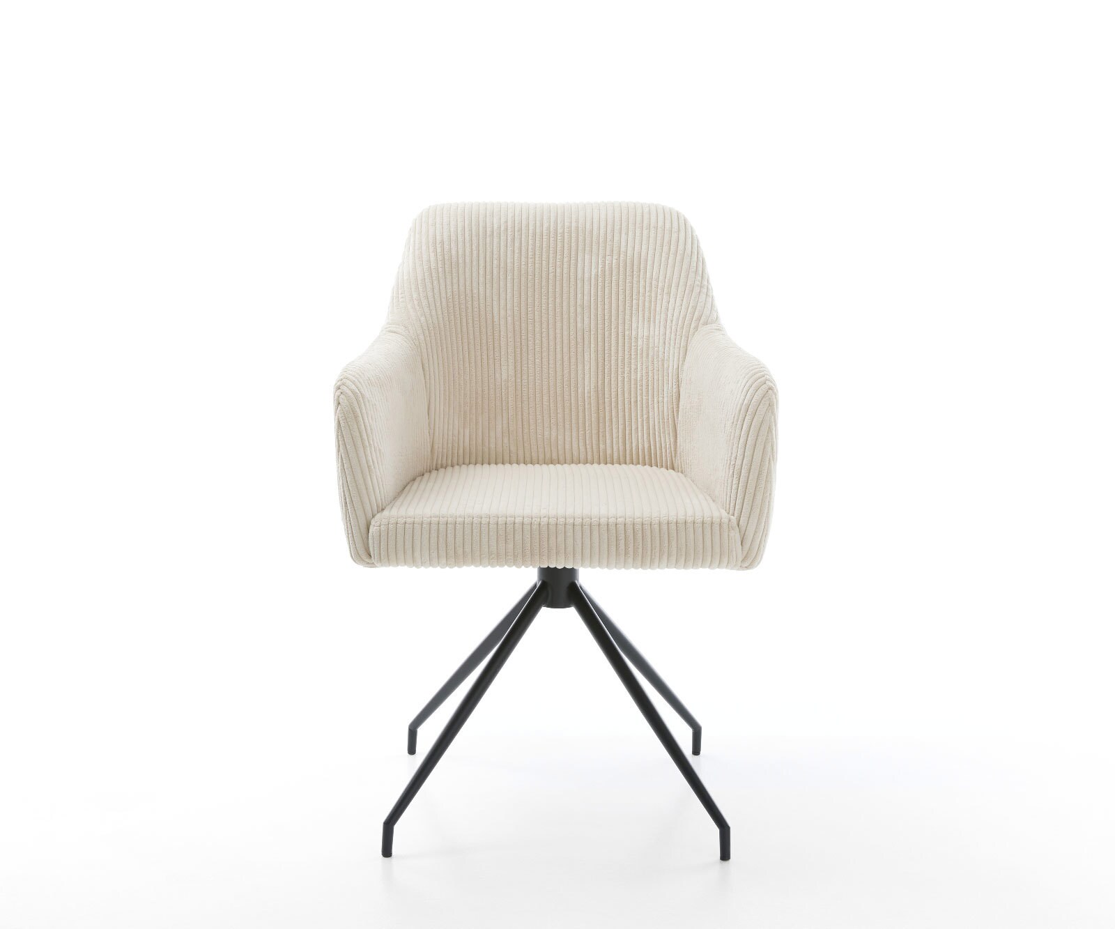 Врътящ се стол Корд Бежов Конус крак кръгъл Черен 180° въртящ се Greg-Flex 2