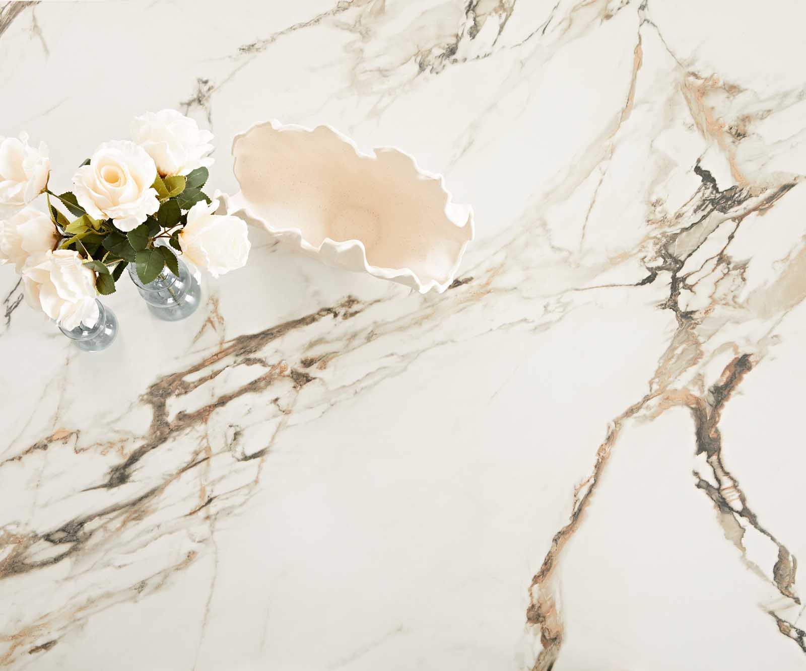 Маса 200x100 Keramik Calacatta Luxe Бял-Злато-Сив Неръждаема стомана Тесен профил Edge 2