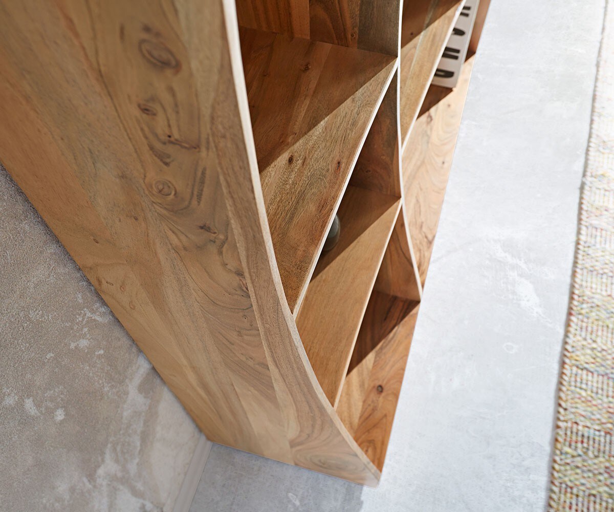 комплект от 2 подови етажерки Live-Edge 240 cm, естествена акация 5