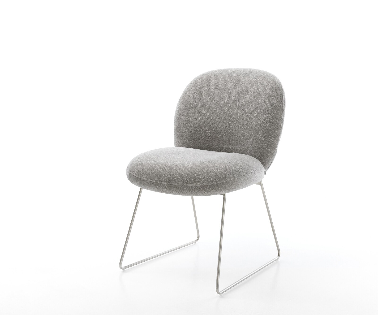 Стол за хранене Nube-Flex текстурирана тъкан меко сиво основа от неръждаема стомана джоб пружина ядро 1